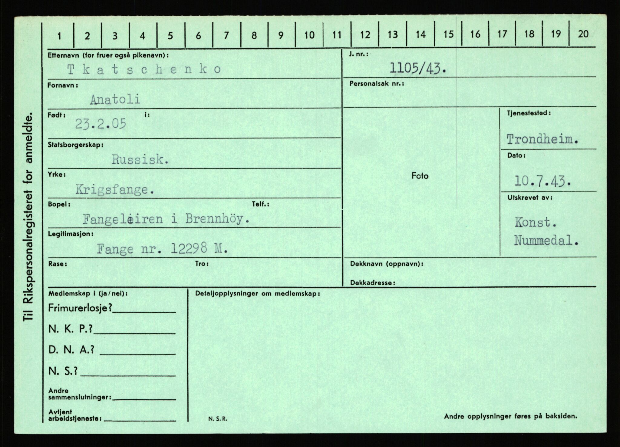 Statspolitiet - Hovedkontoret / Osloavdelingen, AV/RA-S-1329/C/Ca/L0015: Svea - Tøsse, 1943-1945, p. 3322