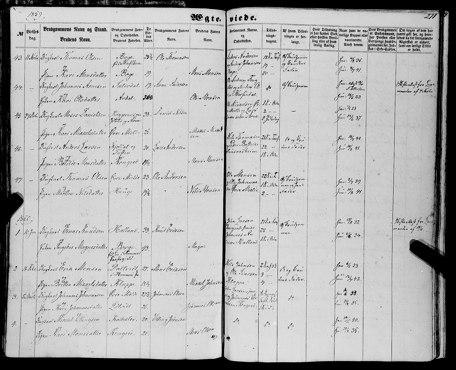 Haus sokneprestembete, AV/SAB-A-75601/H/Haa: Parish register (official) no. A 17, 1858-1870, p. 271