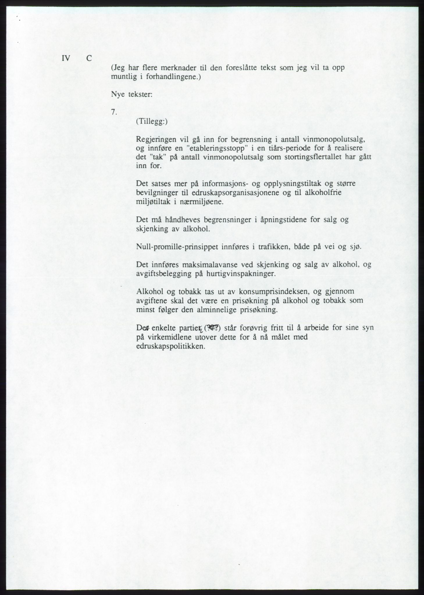 Forhandlingsmøtene 1989 mellom Høyre, KrF og Senterpartiet om dannelse av regjering, AV/RA-PA-0697/A/L0001: Forhandlingsprotokoll med vedlegg, 1989, p. 24