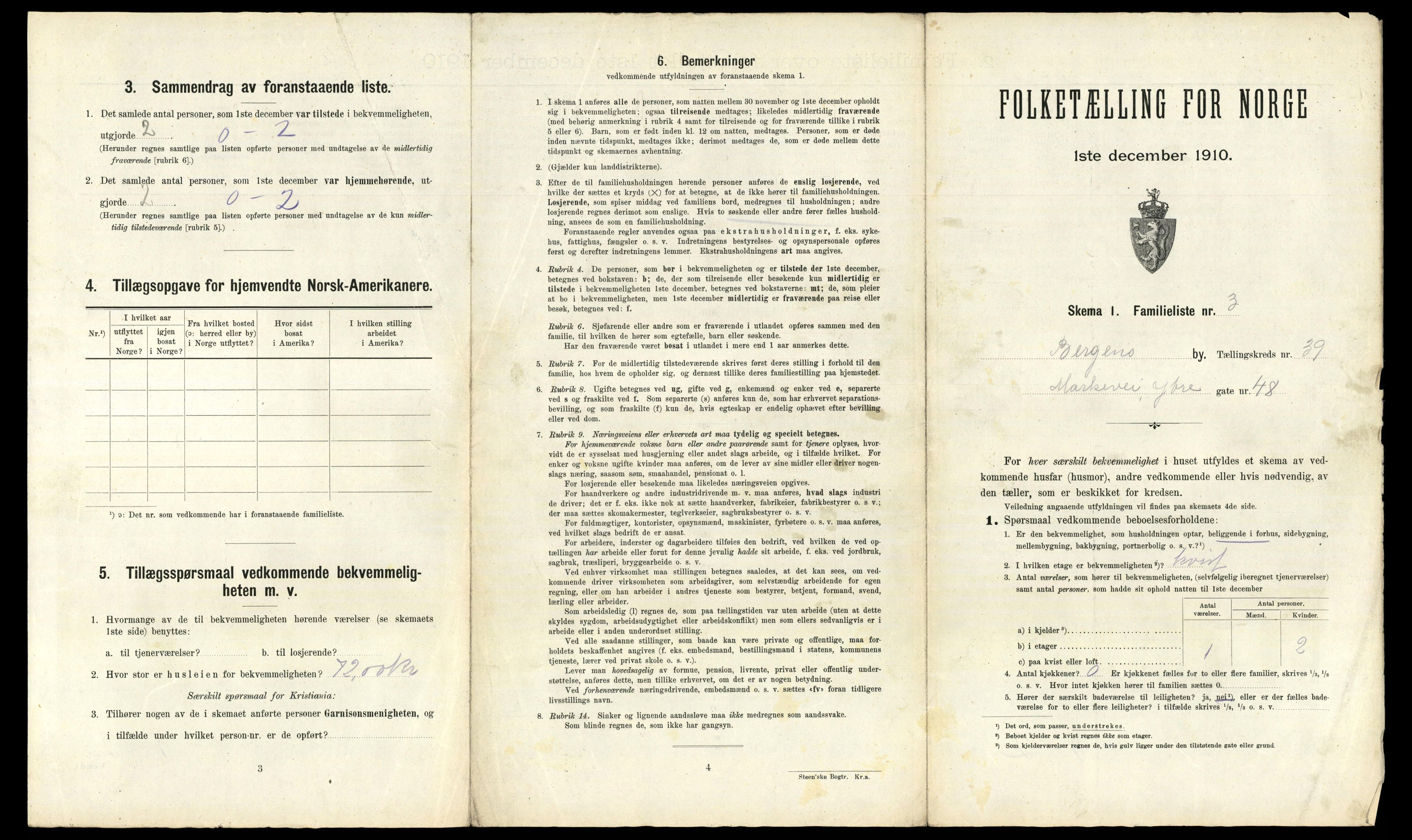 RA, 1910 census for Bergen, 1910, p. 13445