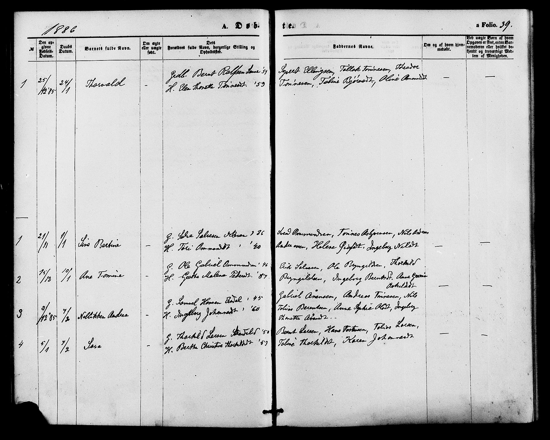 Bakke sokneprestkontor, SAK/1111-0002/F/Fa/Faa/L0007: Parish register (official) no. A 7, 1877-1886, p. 39