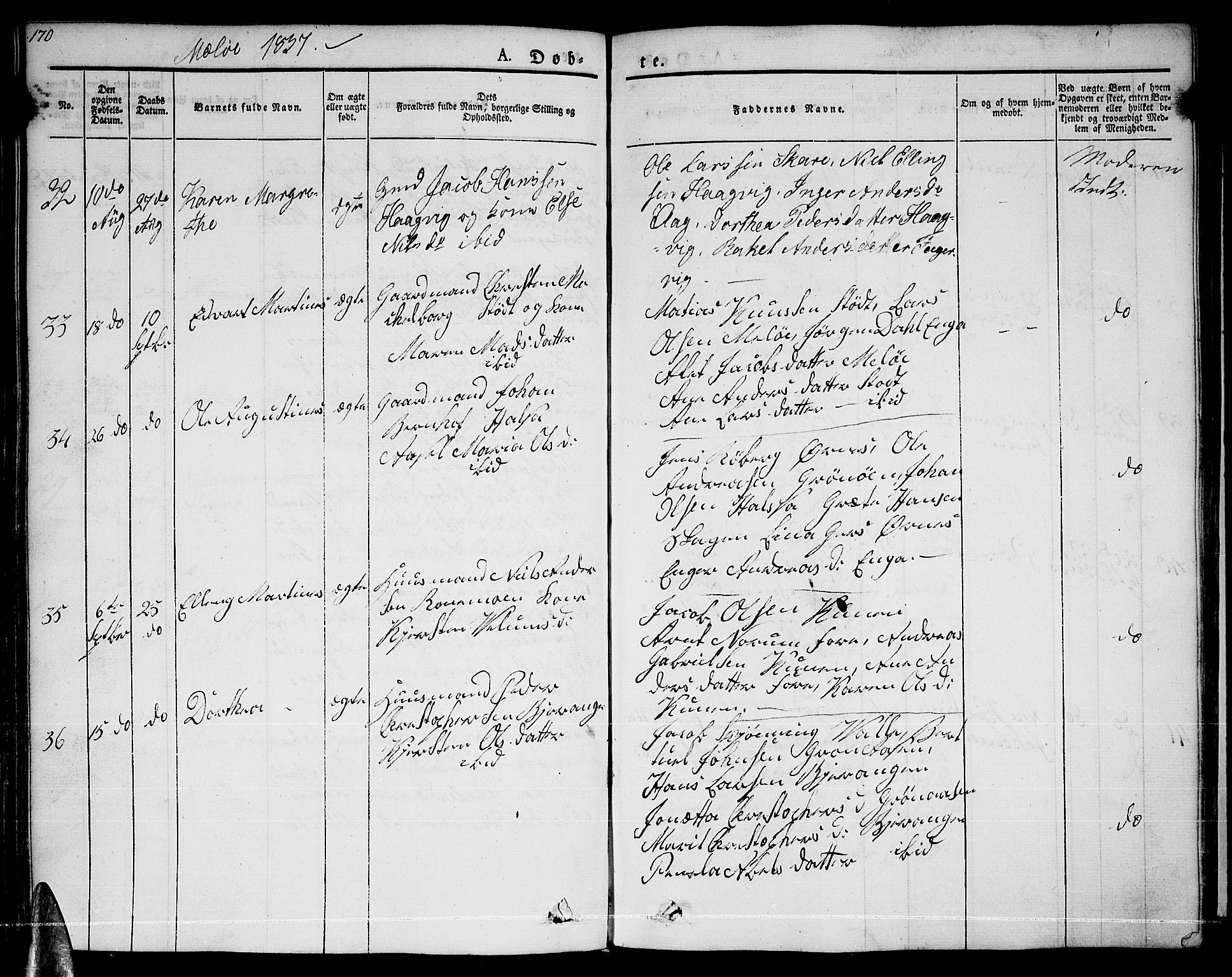 Ministerialprotokoller, klokkerbøker og fødselsregistre - Nordland, AV/SAT-A-1459/841/L0598: Parish register (official) no. 841A06 /2, 1825-1844, p. 170