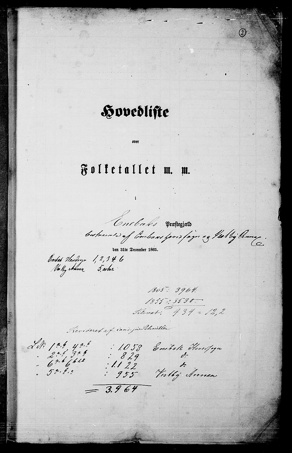 RA, 1865 census for Enebakk, 1865, p. 5