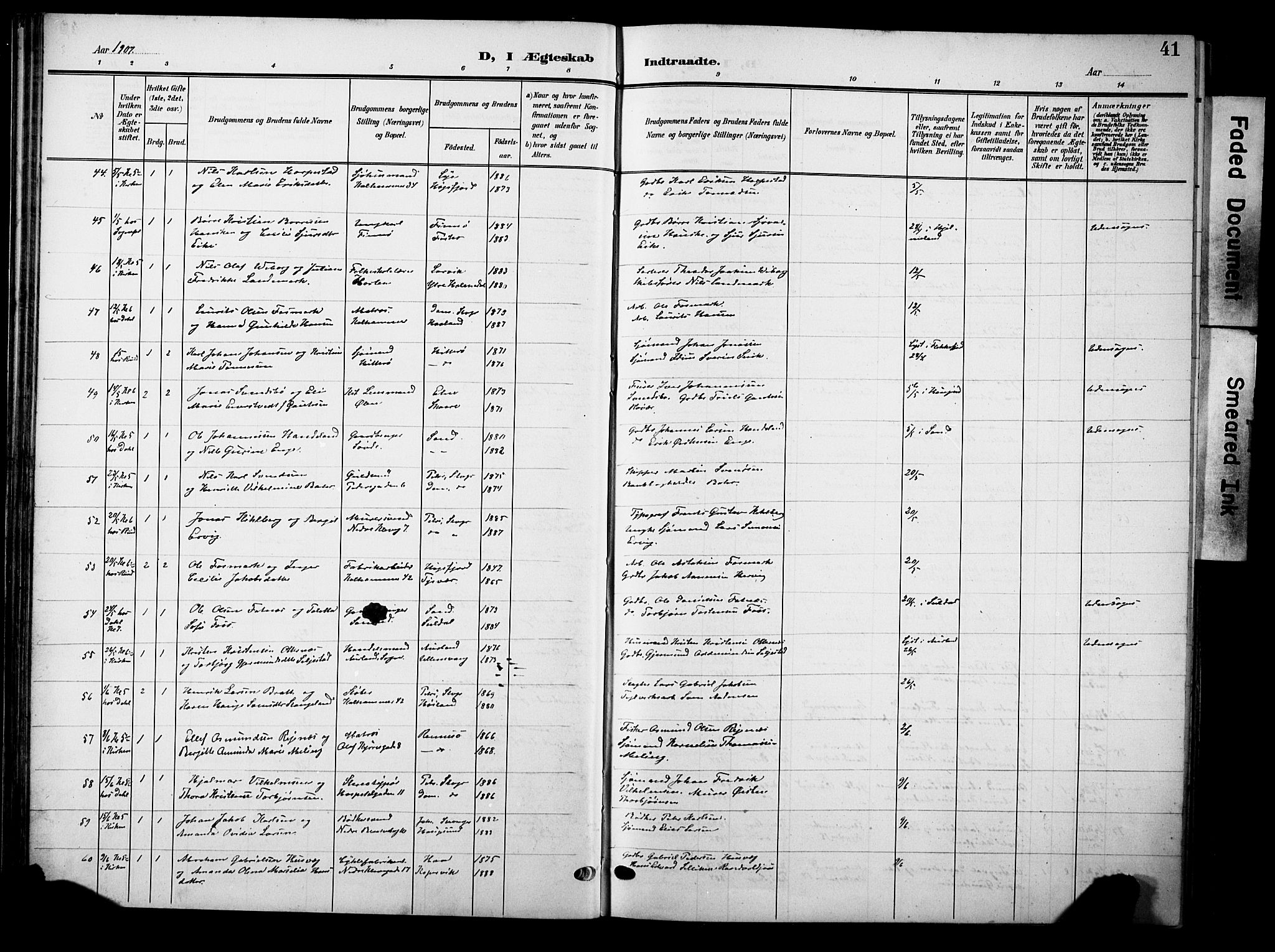 Domkirken sokneprestkontor, SAST/A-101812/001/30/30BB/L0017: Parish register (copy) no. B 17, 1902-1921, p. 41