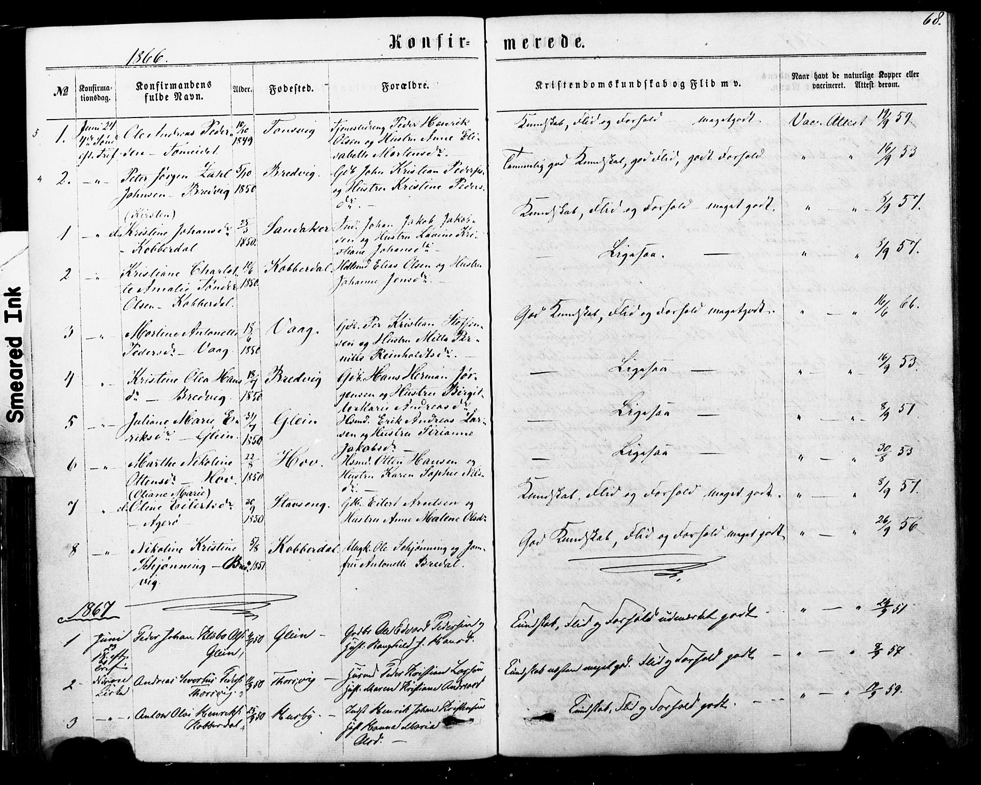 Ministerialprotokoller, klokkerbøker og fødselsregistre - Nordland, SAT/A-1459/835/L0524: Parish register (official) no. 835A02, 1865-1880, p. 68