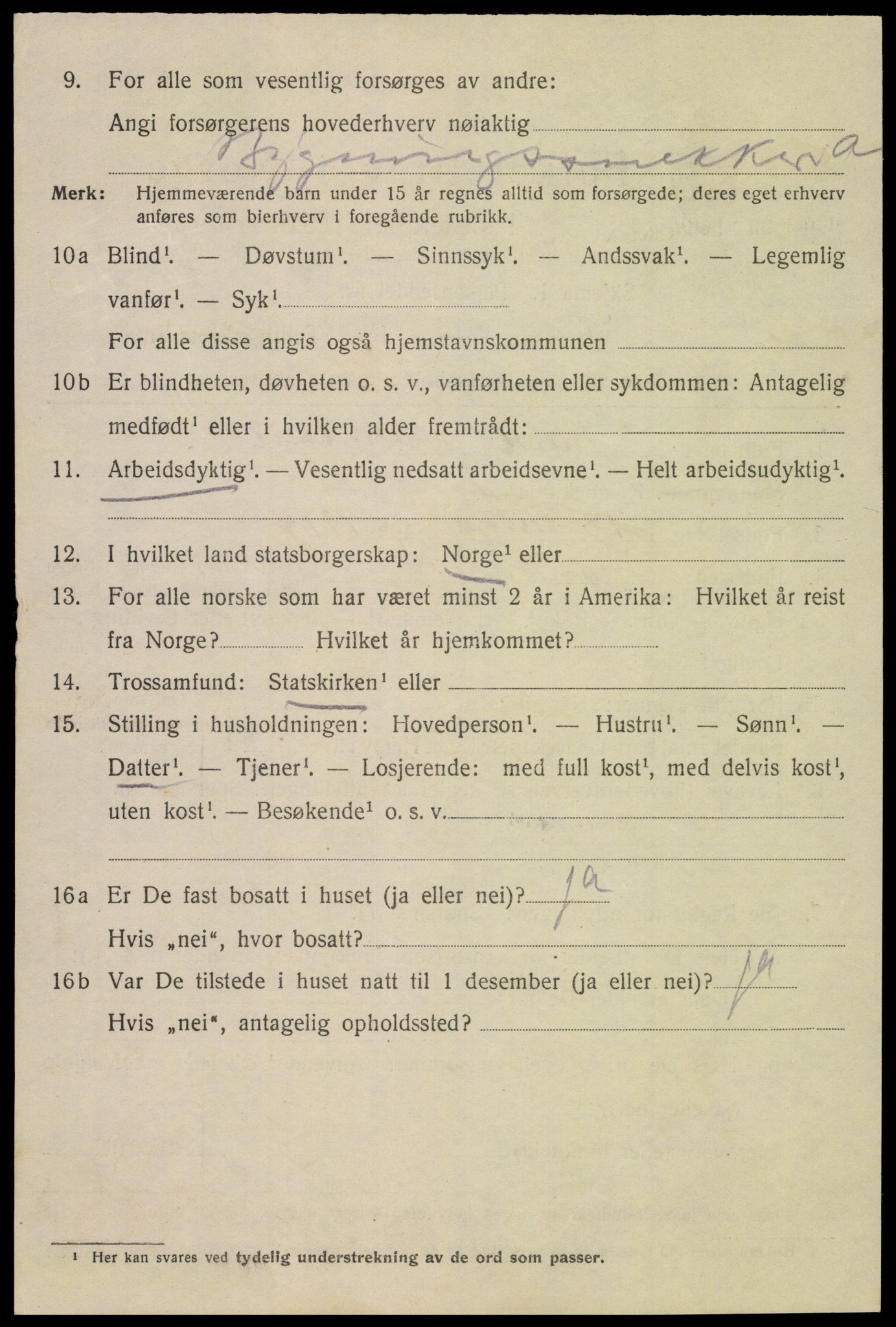SAK, 1920 census for Mandal, 1920, p. 6868