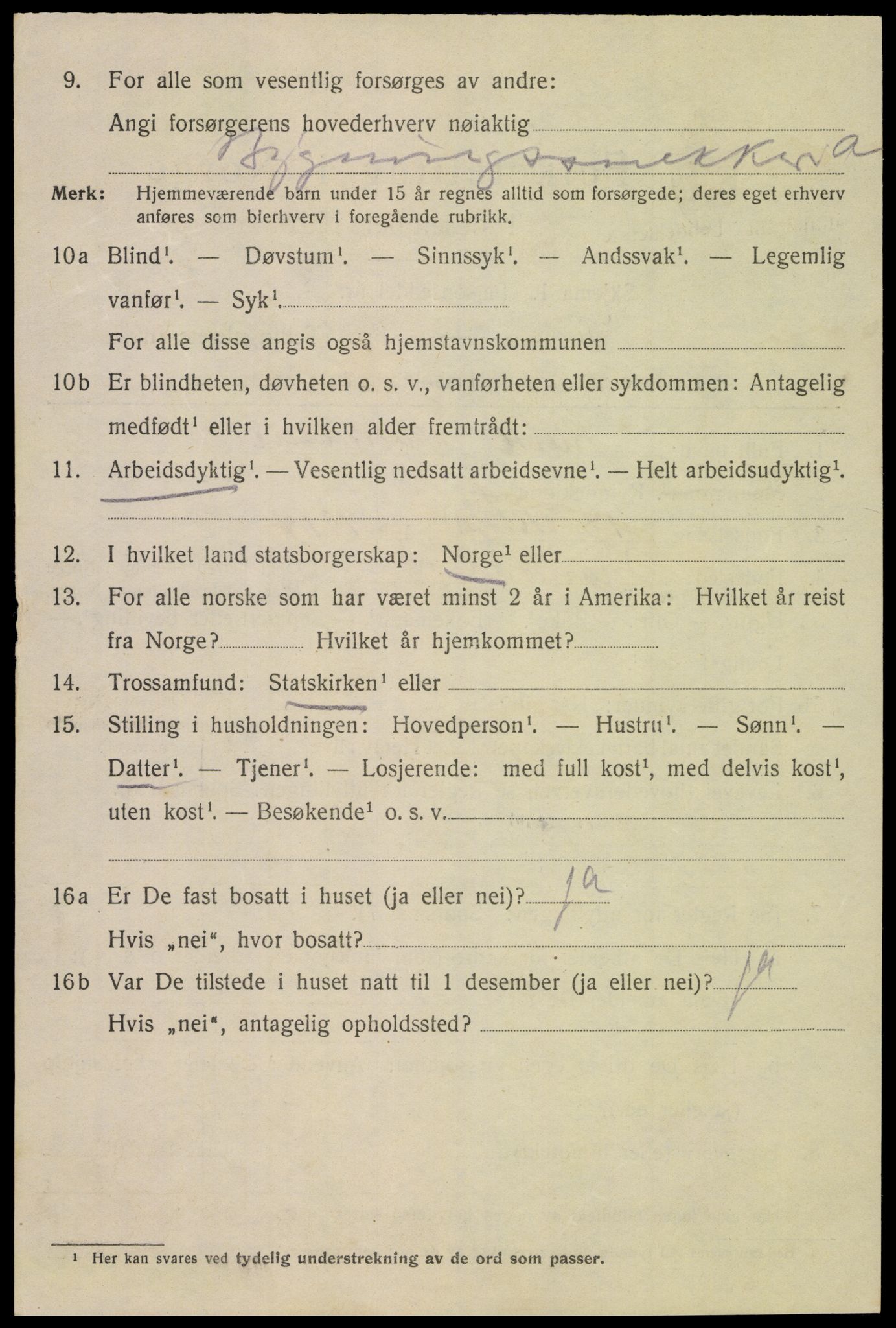 SAK, 1920 census for Mandal, 1920, p. 6868