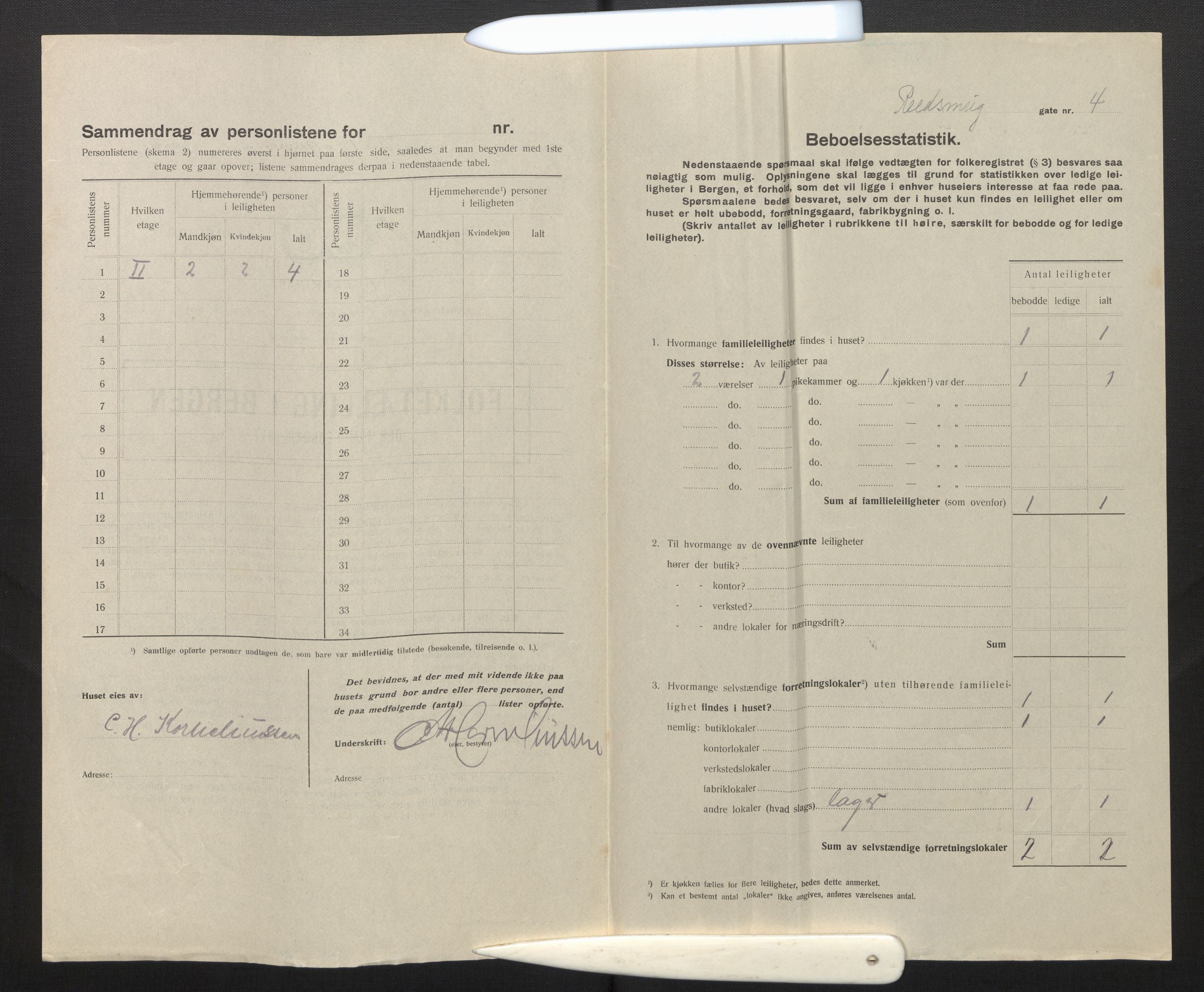 SAB, Municipal Census 1917 for Bergen, 1917, p. 30790