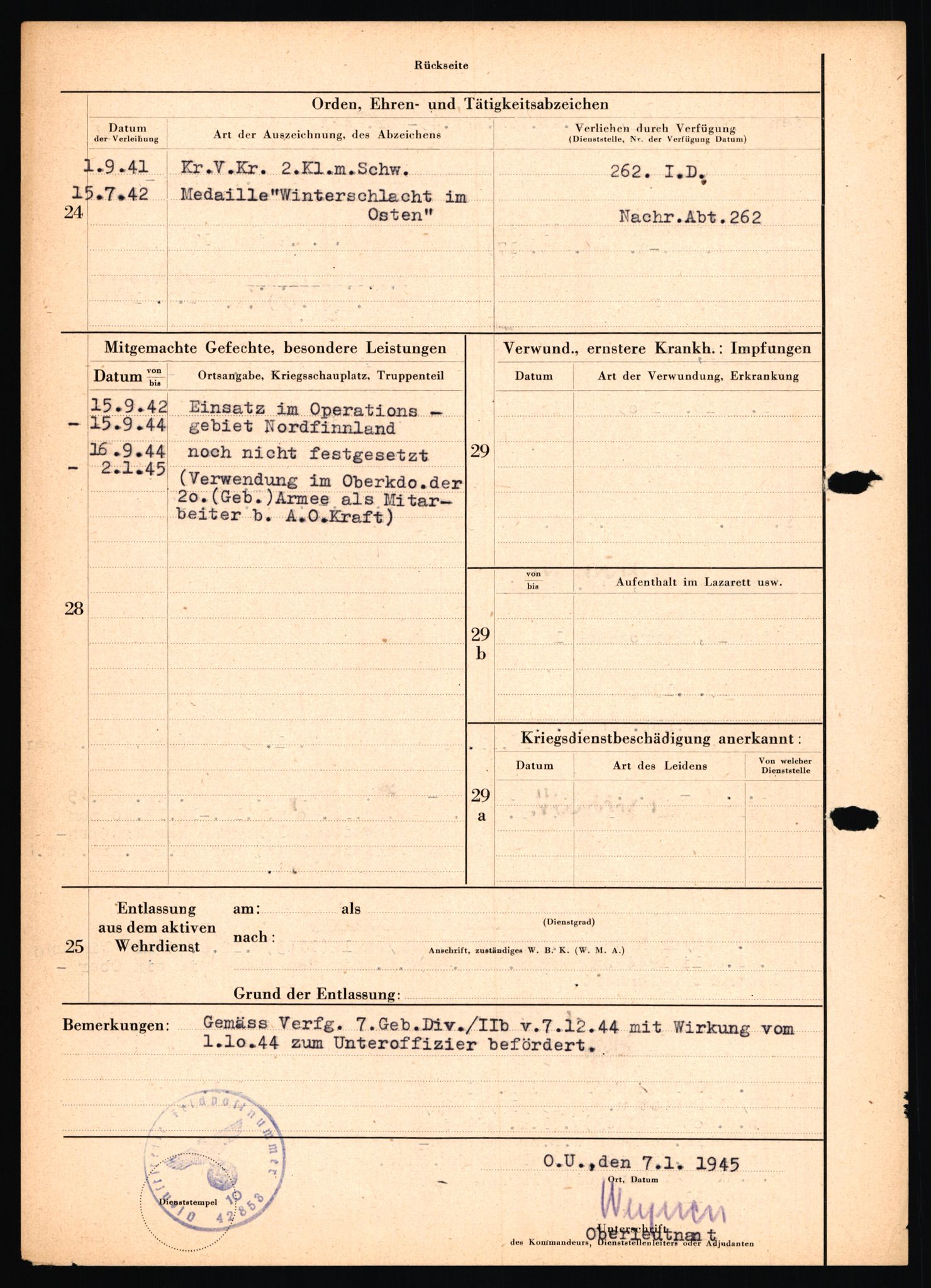 Forsvarets Overkommando. 2 kontor. Arkiv 11.4. Spredte tyske arkivsaker, AV/RA-RAFA-7031/D/Dar/Dara/L0018: Personalbøker, 1940-1945, p. 1112