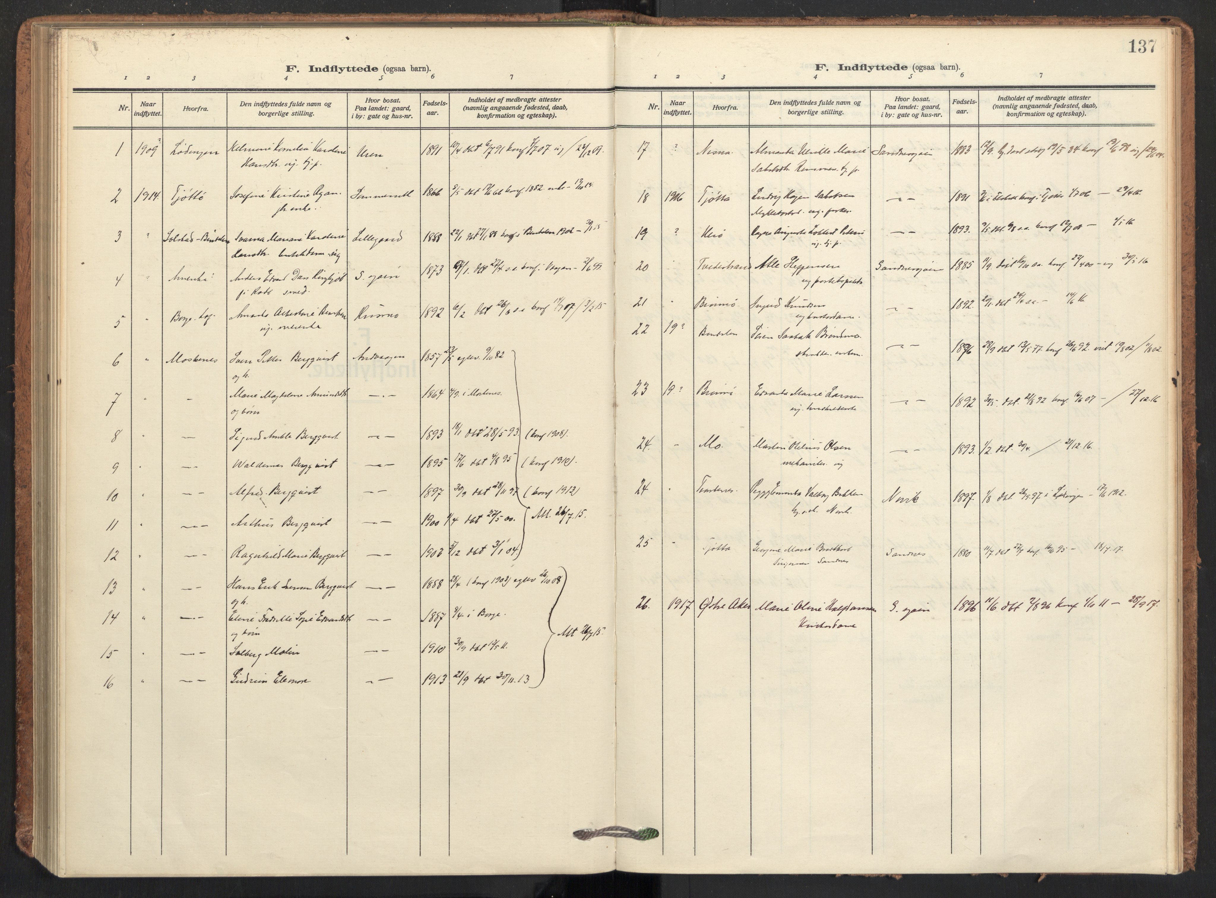 Ministerialprotokoller, klokkerbøker og fødselsregistre - Nordland, AV/SAT-A-1459/831/L0473: Parish register (official) no. 831A04, 1909-1934, p. 137