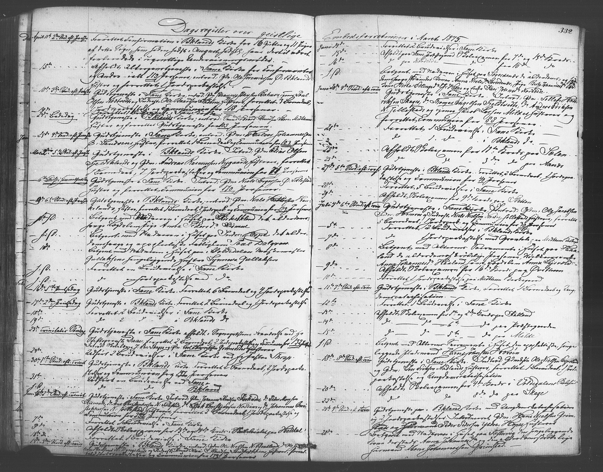 Fana Sokneprestembete, AV/SAB-A-75101/H/Haa/Haaa/L0012: Parish register (official) no. A 12, 1862-1878, p. 332