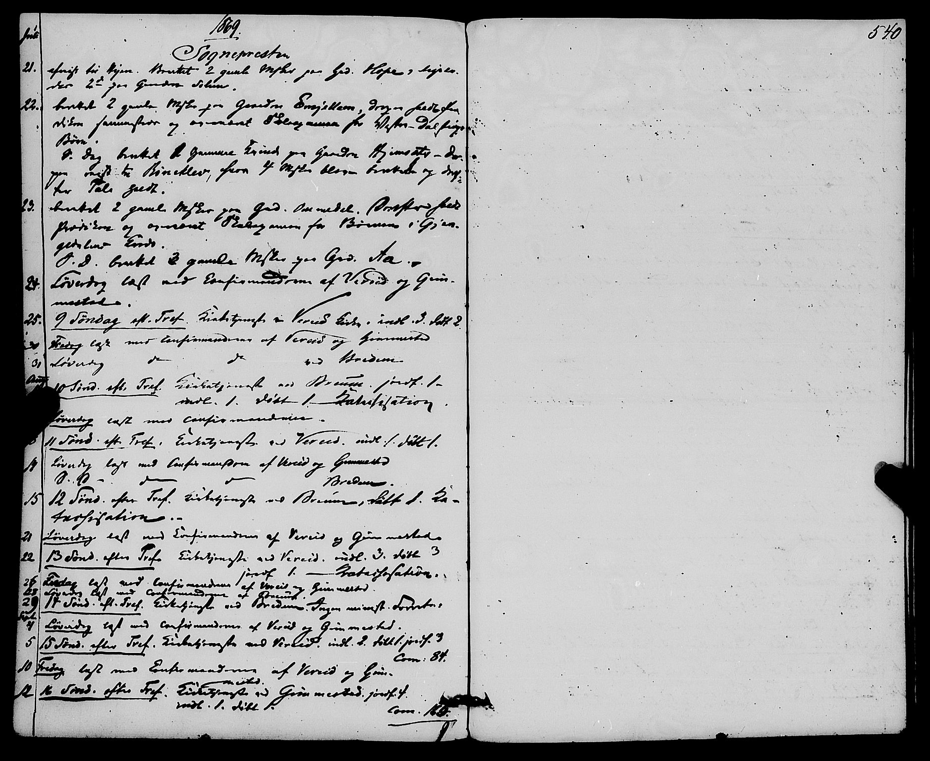 Gloppen sokneprestembete, AV/SAB-A-80101/H/Haa/Haaa/L0009: Parish register (official) no. A 9, 1855-1870, p. 540