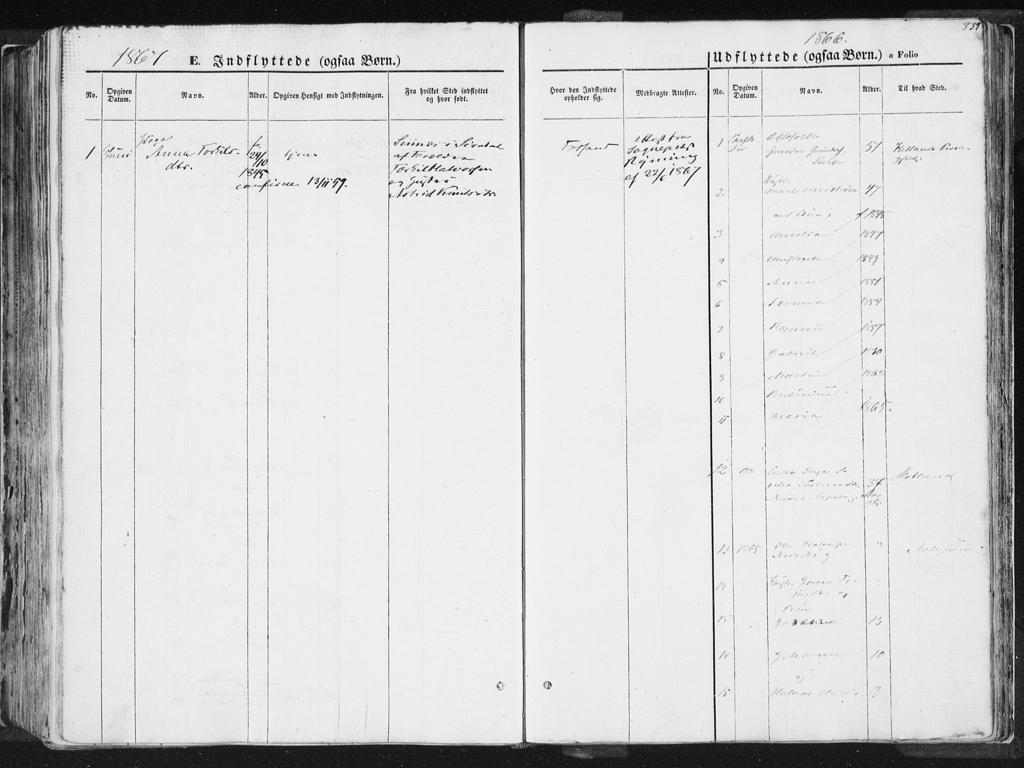 Høgsfjord sokneprestkontor, AV/SAST-A-101624/H/Ha/Haa/L0001: Parish register (official) no. A 1, 1854-1875, p. 339