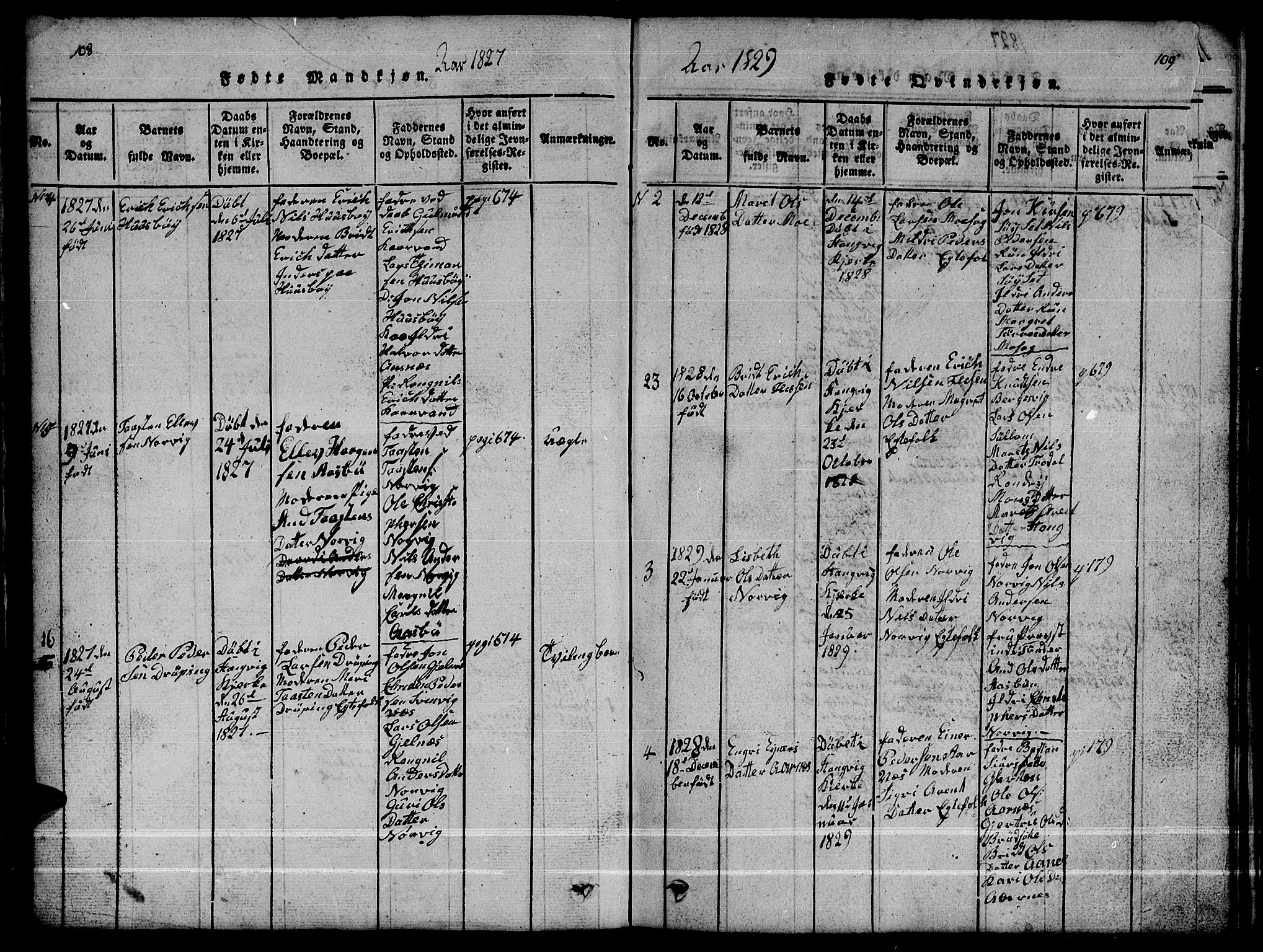 Ministerialprotokoller, klokkerbøker og fødselsregistre - Møre og Romsdal, AV/SAT-A-1454/592/L1031: Parish register (copy) no. 592C01, 1820-1833, p. 108-109