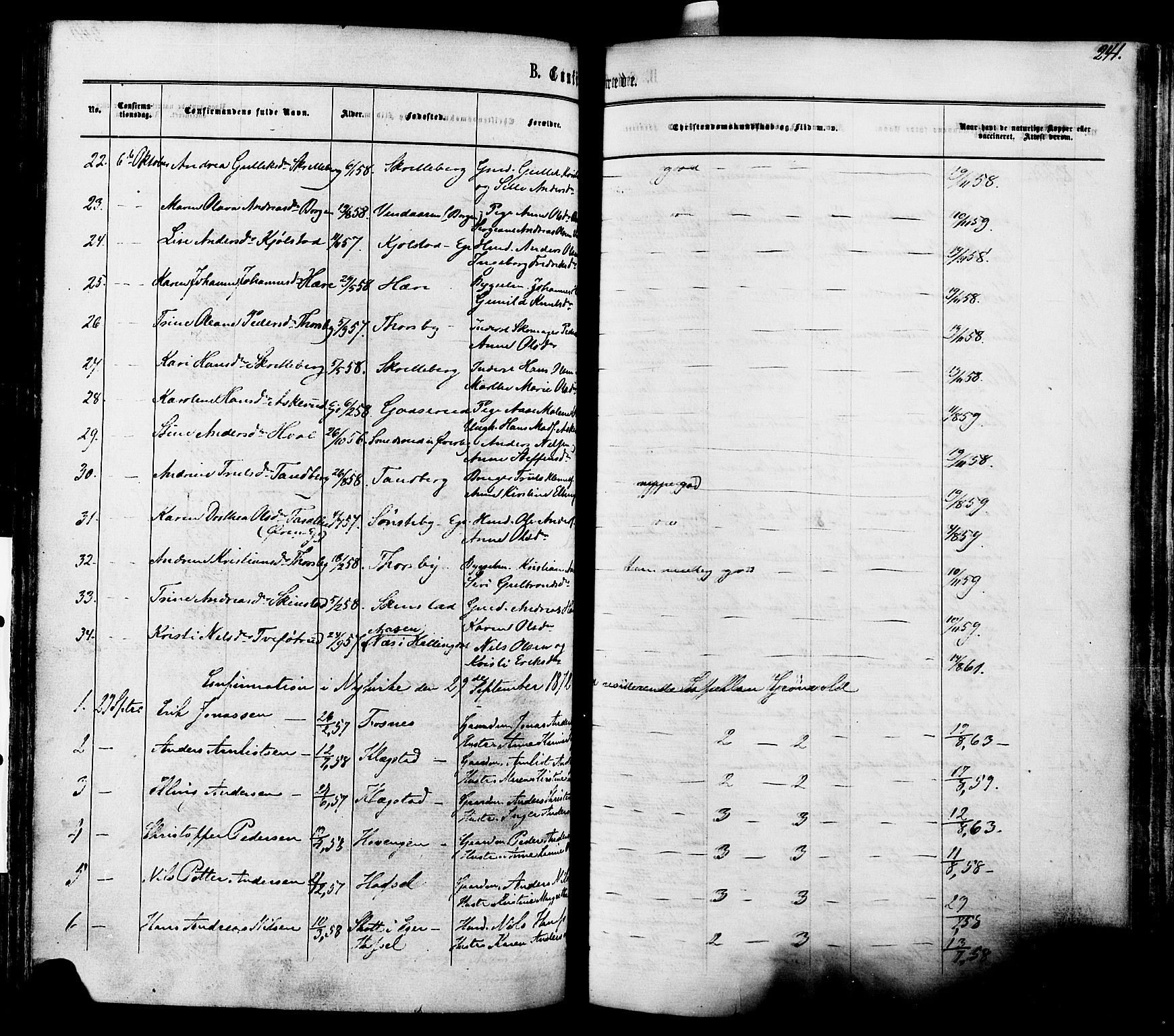 Modum kirkebøker, AV/SAKO-A-234/F/Fa/L0010: Parish register (official) no. 10, 1865-1876, p. 241