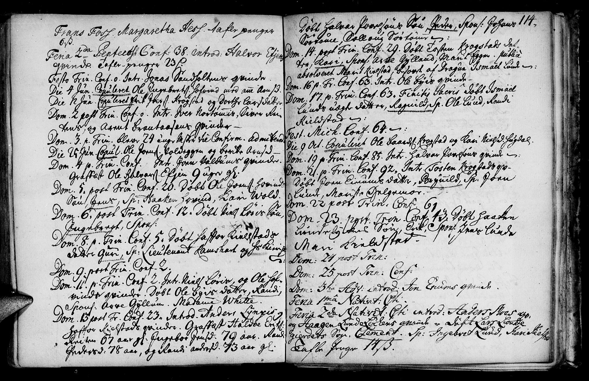 Ministerialprotokoller, klokkerbøker og fødselsregistre - Sør-Trøndelag, SAT/A-1456/692/L1101: Parish register (official) no. 692A01, 1690-1746, p. 114