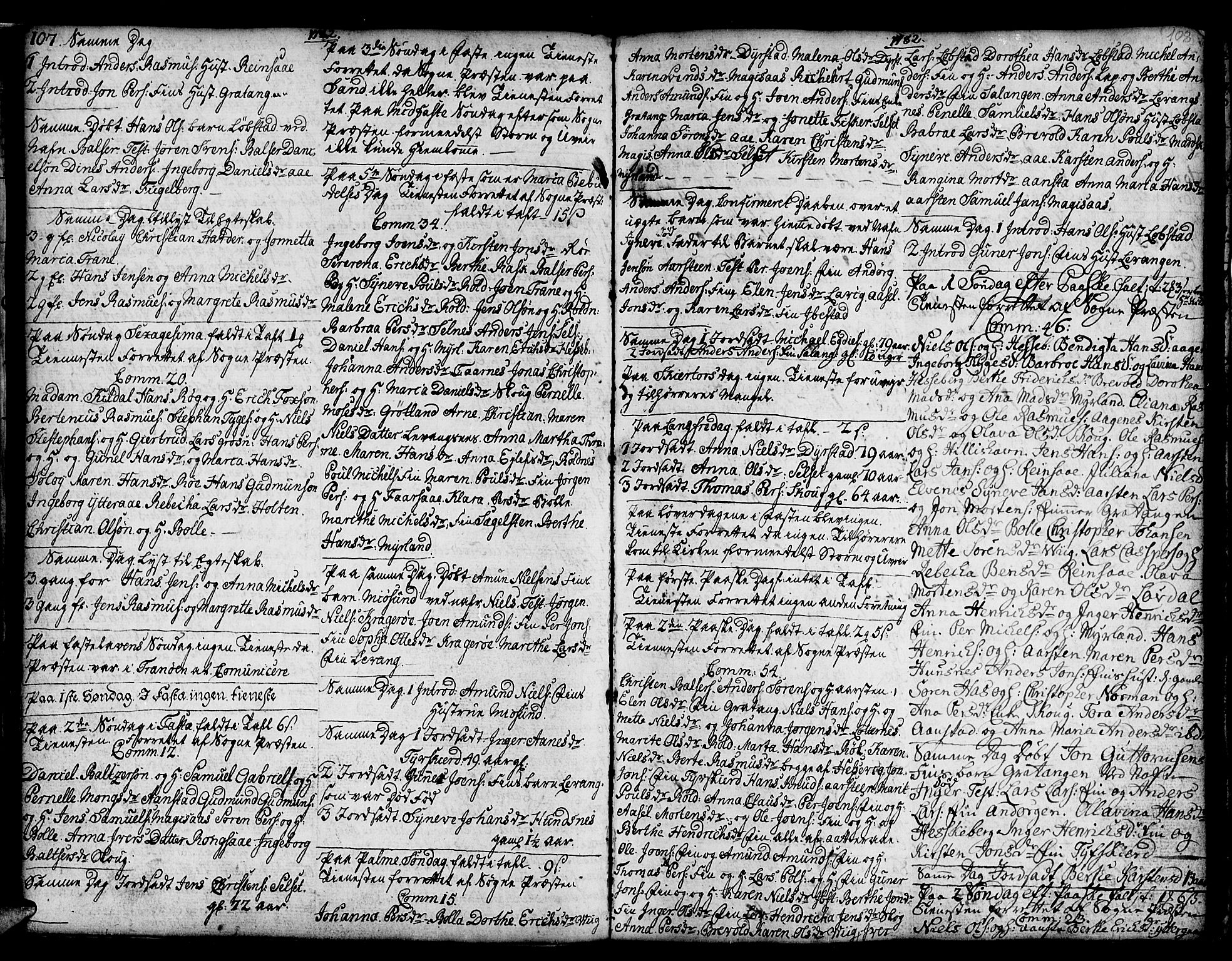 Ibestad sokneprestembete, AV/SATØ-S-0077/H/Ha/Hab/L0001klokker: Parish register (copy) no. 1, 1776-1808, p. 107-108