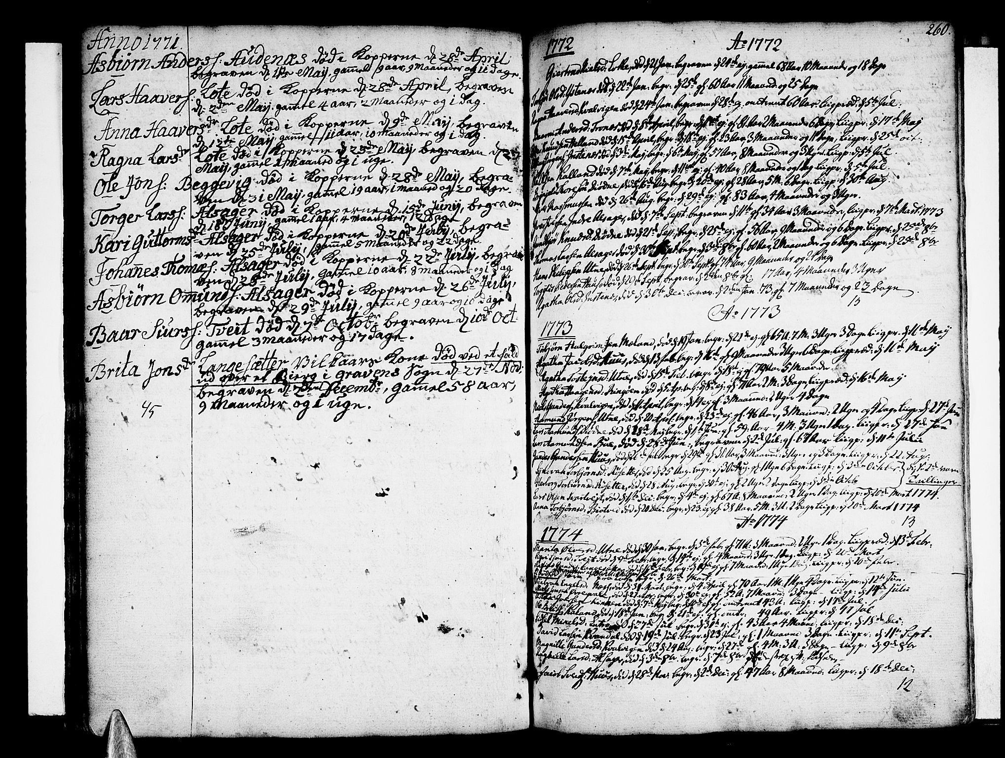 Ullensvang sokneprestembete, SAB/A-78701/H/Haa: Parish register (official) no. A 6 /2, 1758-1788, p. 260