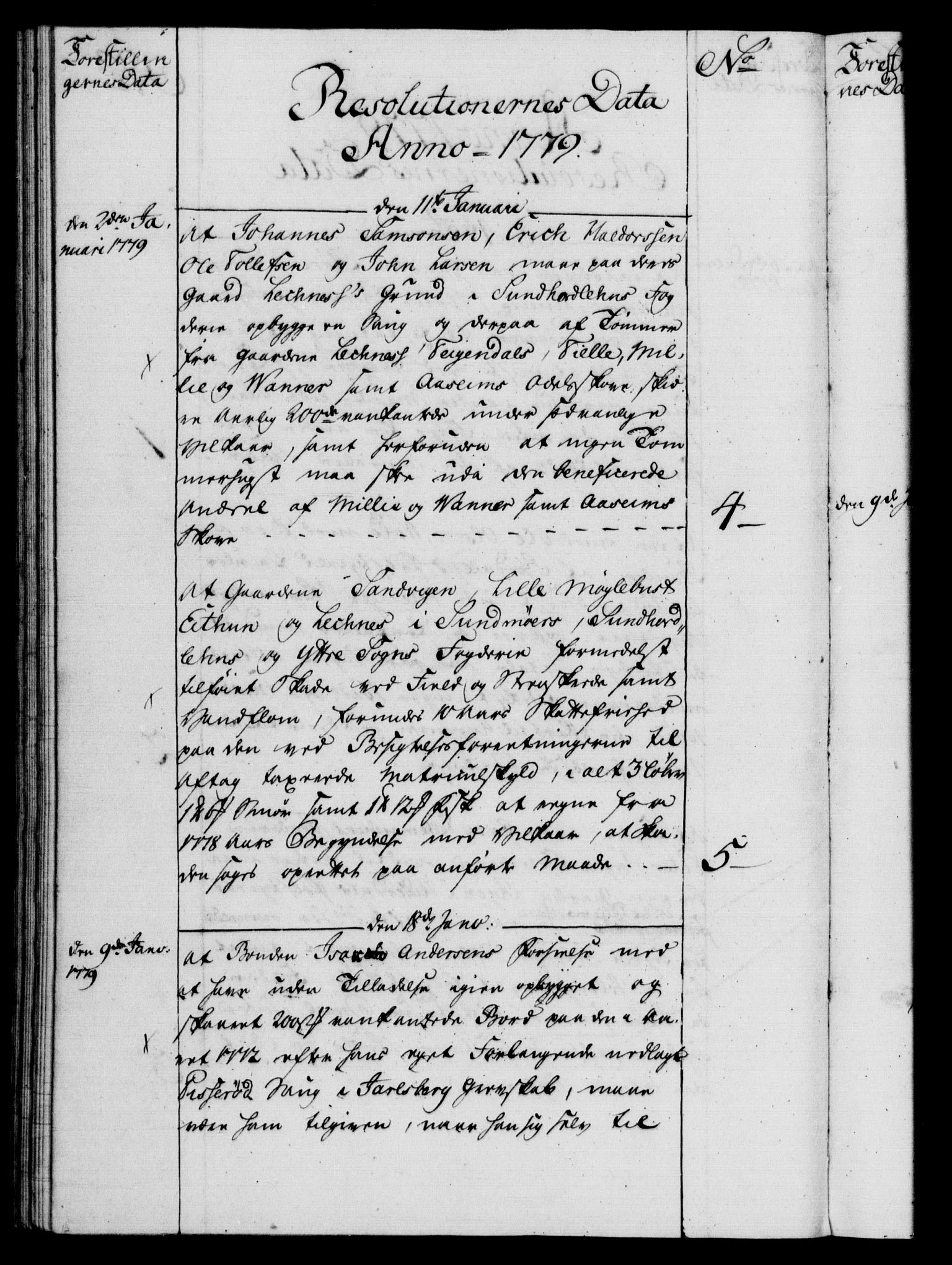 Rentekammeret, Kammerkanselliet, RA/EA-3111/G/Gf/Gfb/L0009: Register til norske relasjons- og resolusjonsprotokoller (merket RK 52.104), 1773-1780, p. 147