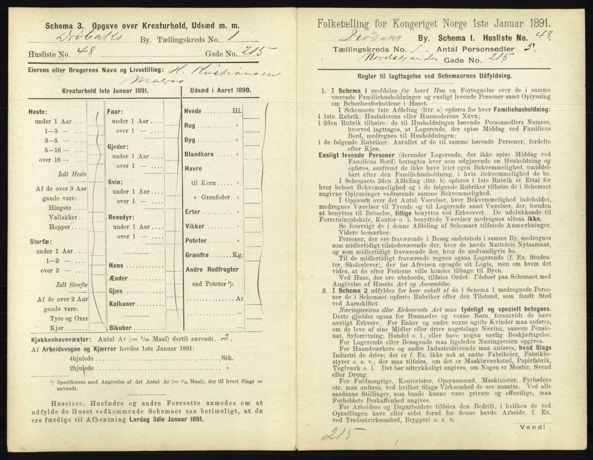 RA, 1891 census for 0203 Drøbak, 1891, p. 111