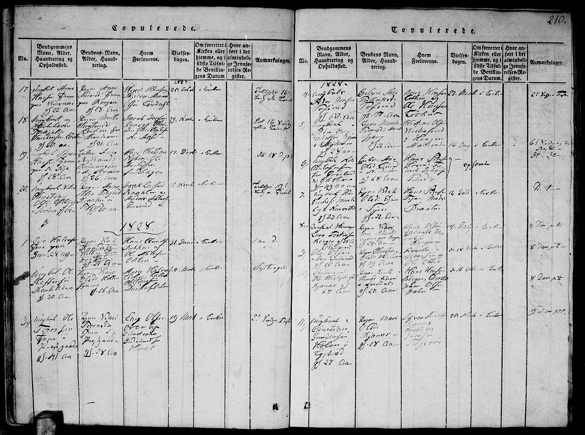 Fet prestekontor Kirkebøker, AV/SAO-A-10370a/G/Ga/L0001: Parish register (copy) no. I 1, 1815-1842, p. 210