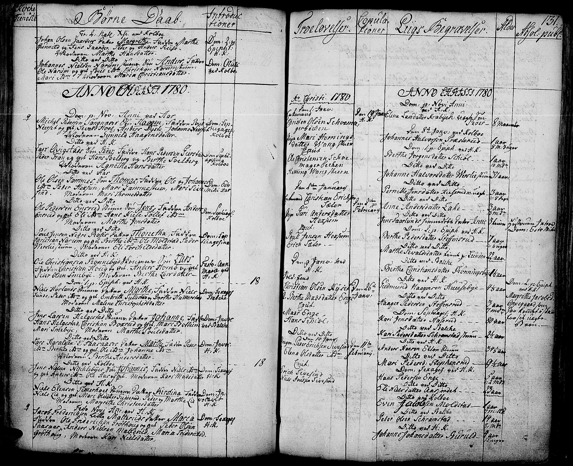 Toten prestekontor, SAH/PREST-102/H/Ha/Haa/L0006: Parish register (official) no. 6, 1773-1793, p. 131