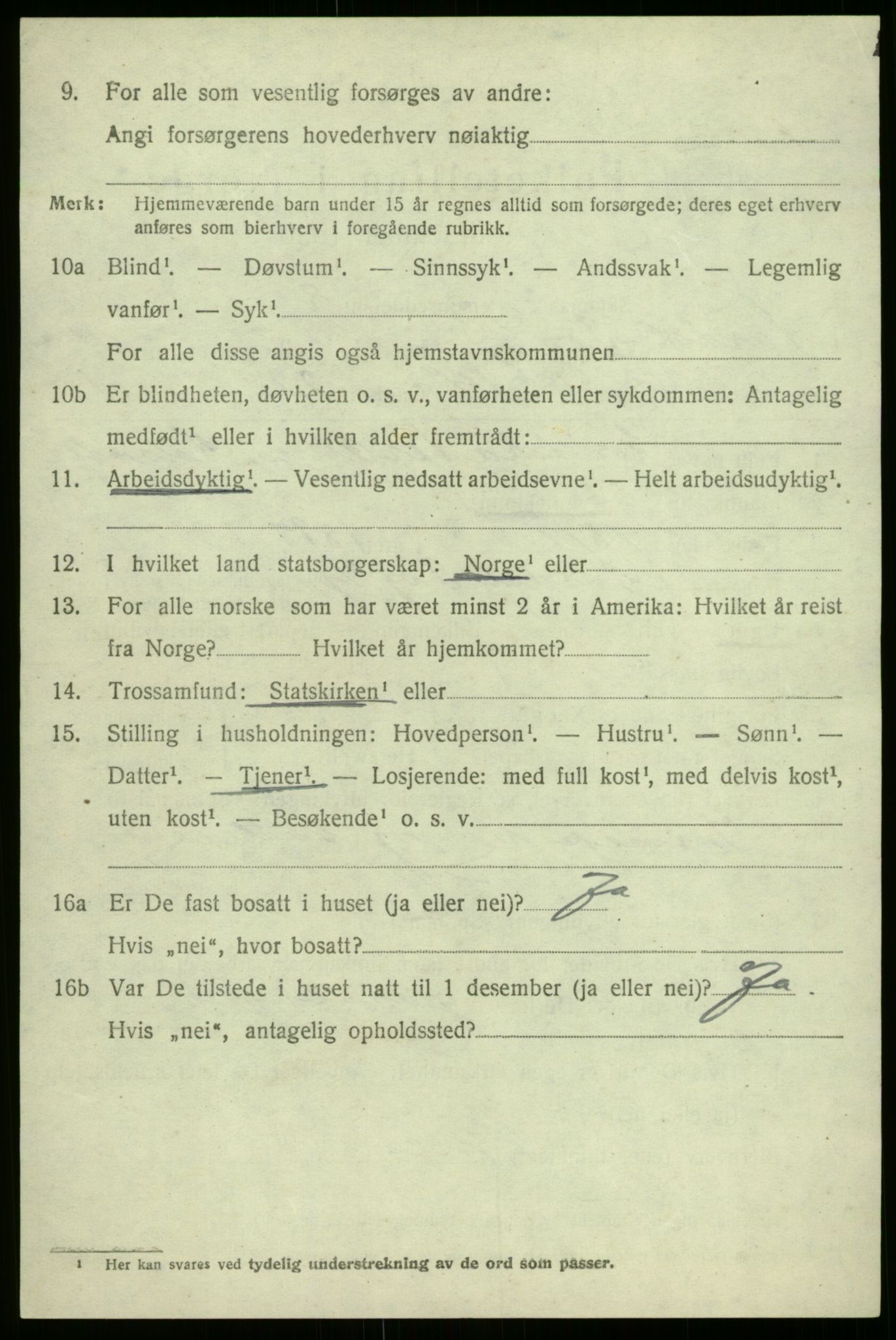 SAB, 1920 census for Årdal, 1920, p. 2776