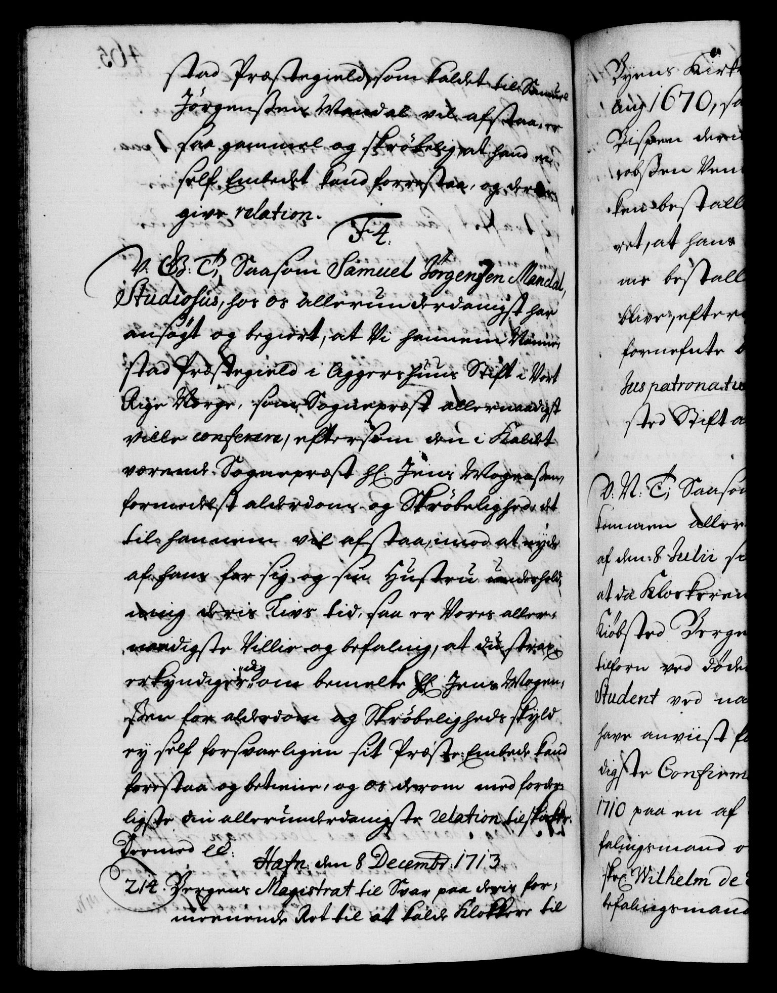 Danske Kanselli 1572-1799, AV/RA-EA-3023/F/Fc/Fca/Fcab/L0019: Norske tegnelser, 1710-1714, p. 465b