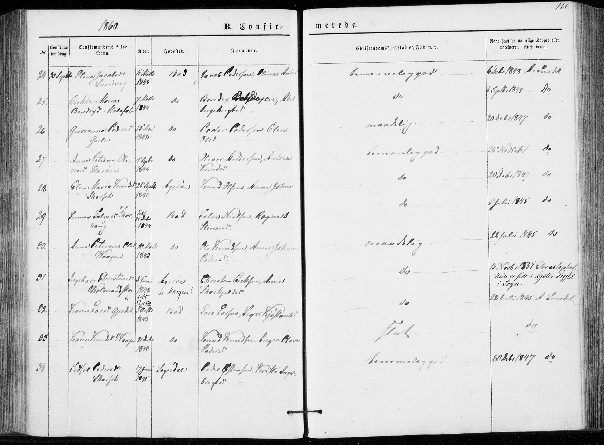 Ministerialprotokoller, klokkerbøker og fødselsregistre - Møre og Romsdal, AV/SAT-A-1454/566/L0767: Parish register (official) no. 566A06, 1852-1868, p. 126