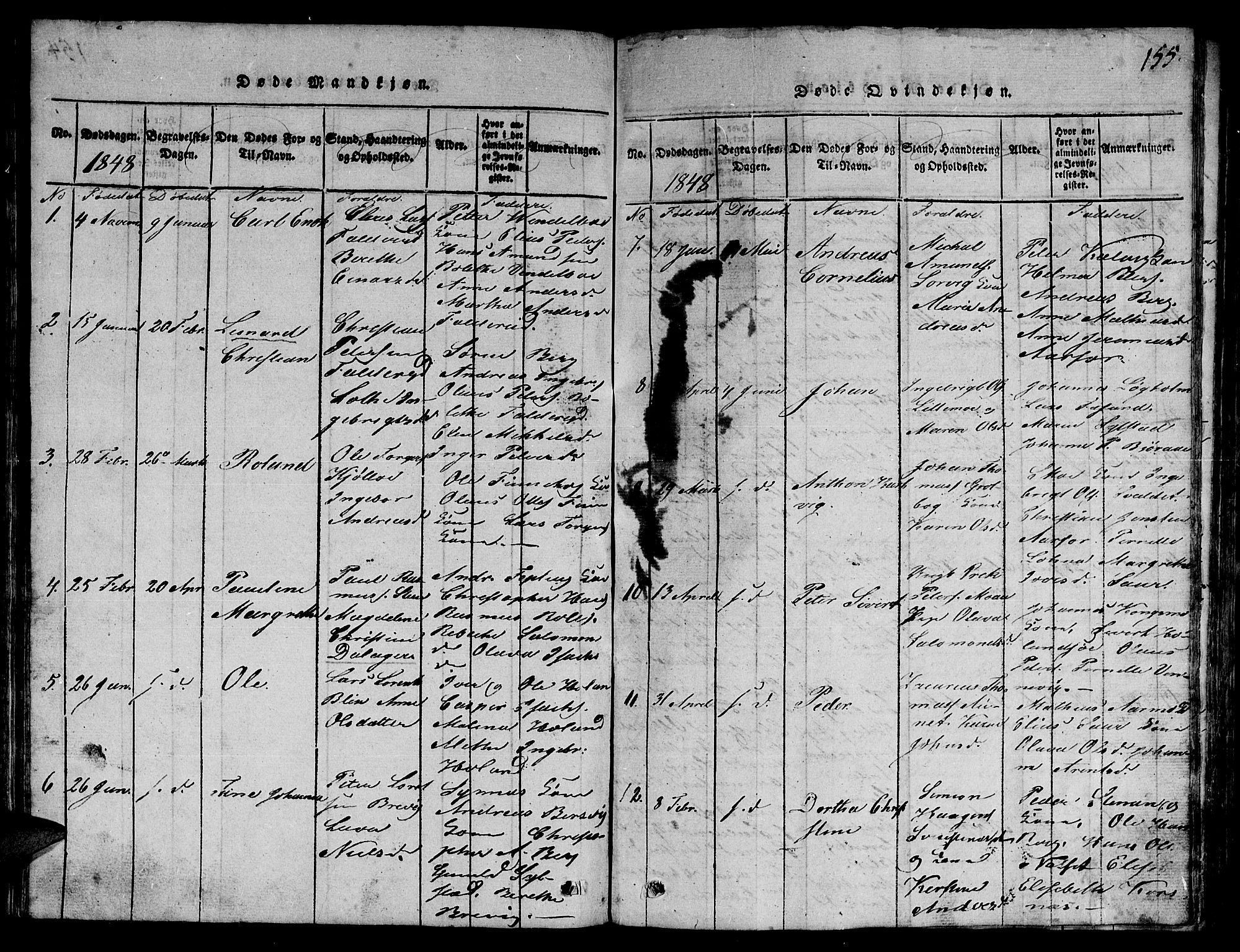 Ministerialprotokoller, klokkerbøker og fødselsregistre - Nord-Trøndelag, AV/SAT-A-1458/780/L0648: Parish register (copy) no. 780C01 /3, 1815-1877, p. 155