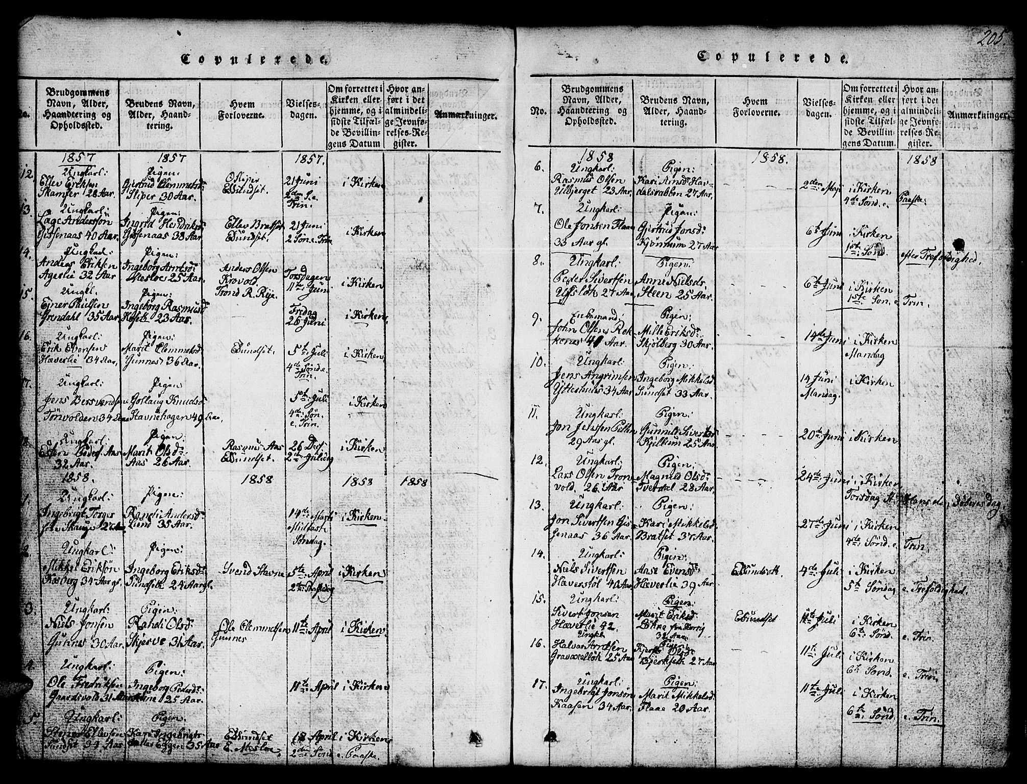 Ministerialprotokoller, klokkerbøker og fødselsregistre - Sør-Trøndelag, AV/SAT-A-1456/674/L0874: Parish register (copy) no. 674C01, 1816-1860, p. 205