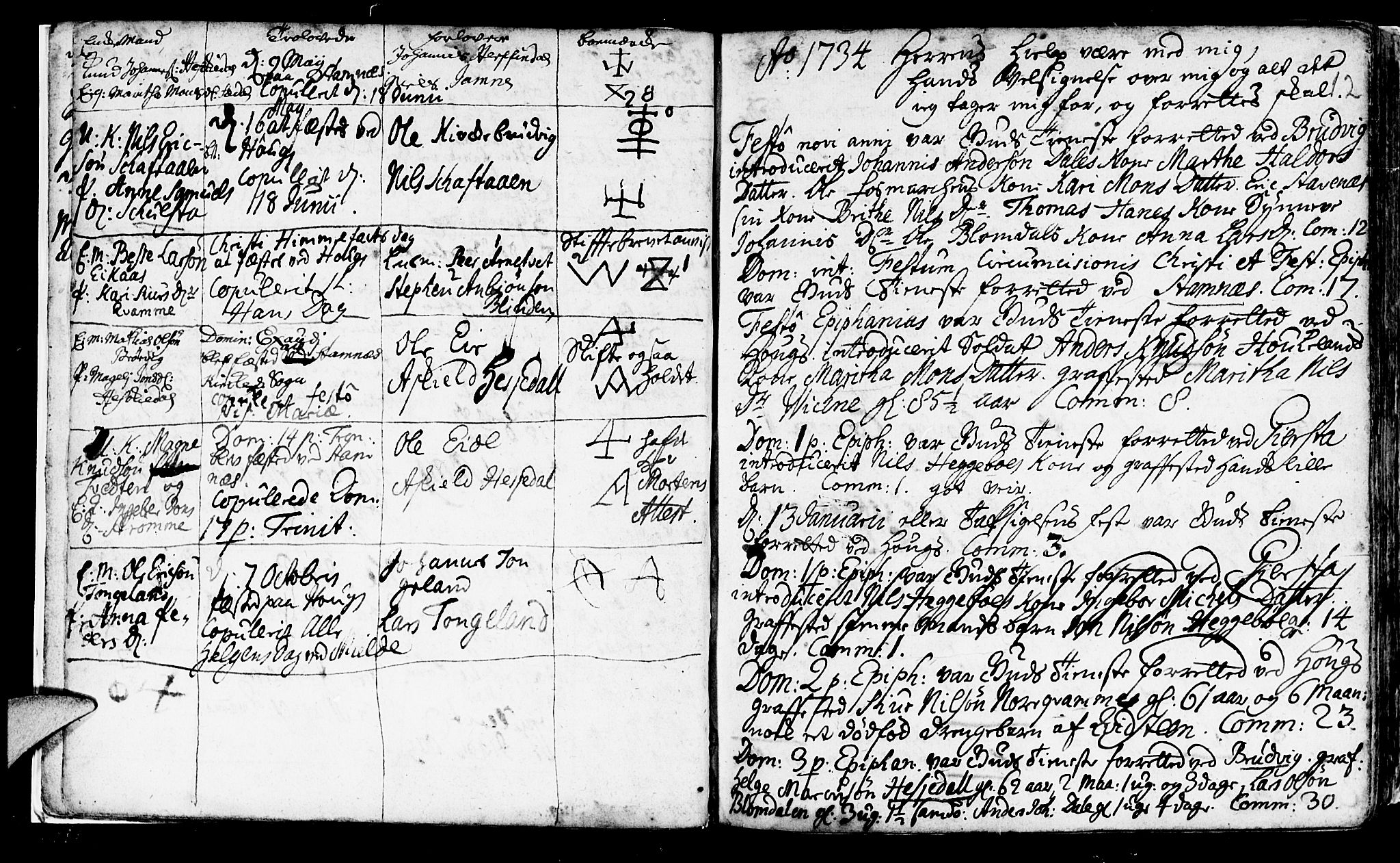 Haus sokneprestembete, SAB/A-75601/H/Haa: Parish register (official) no. A 5, 1733-1747, p. 12