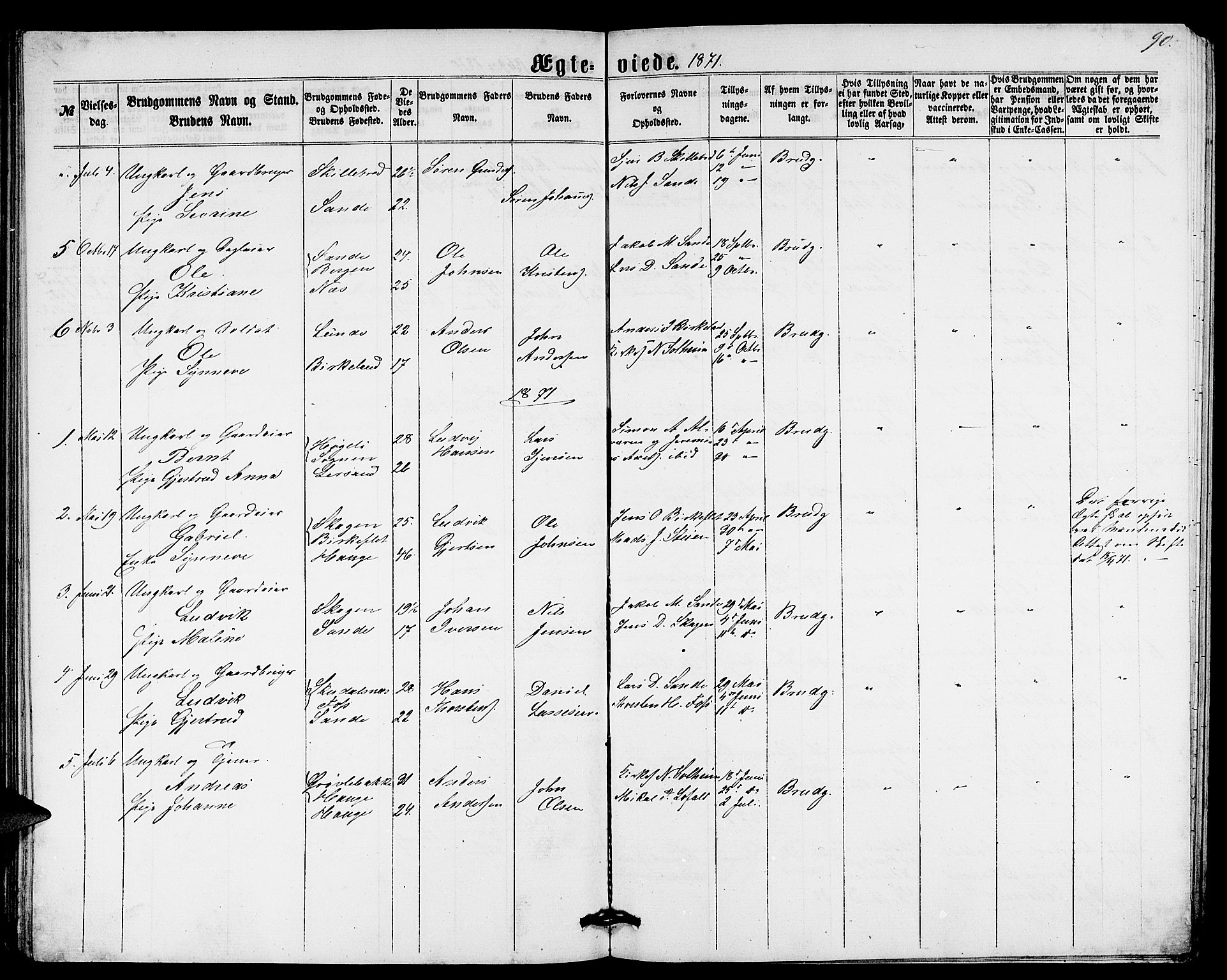 Gaular sokneprestembete, AV/SAB-A-80001/H/Hab: Parish register (copy) no. A 2, 1863-1877, p. 90