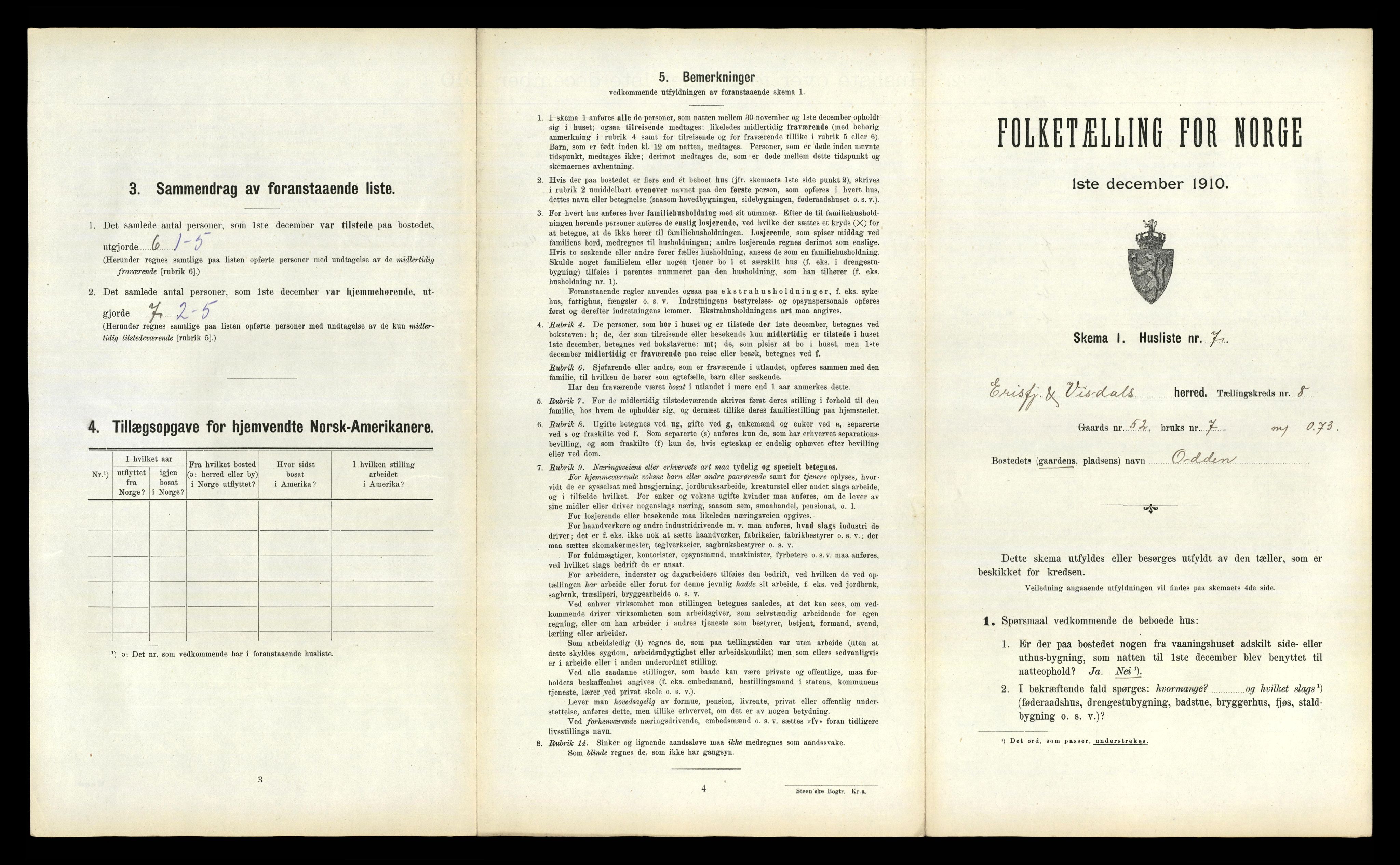 RA, 1910 census for Eresfjord og Vistdal, 1910, p. 585