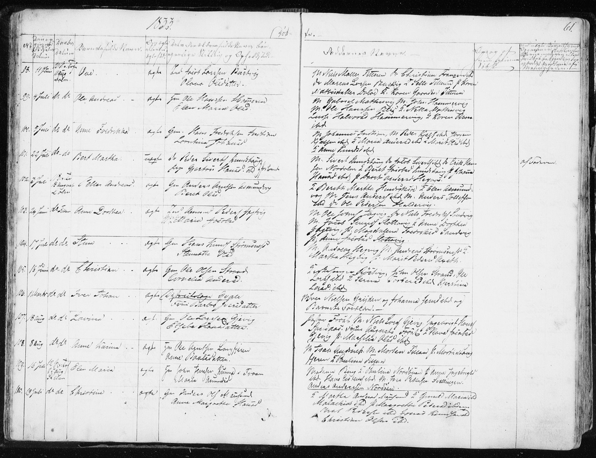 Ministerialprotokoller, klokkerbøker og fødselsregistre - Sør-Trøndelag, AV/SAT-A-1456/634/L0528: Parish register (official) no. 634A04, 1827-1842, p. 61