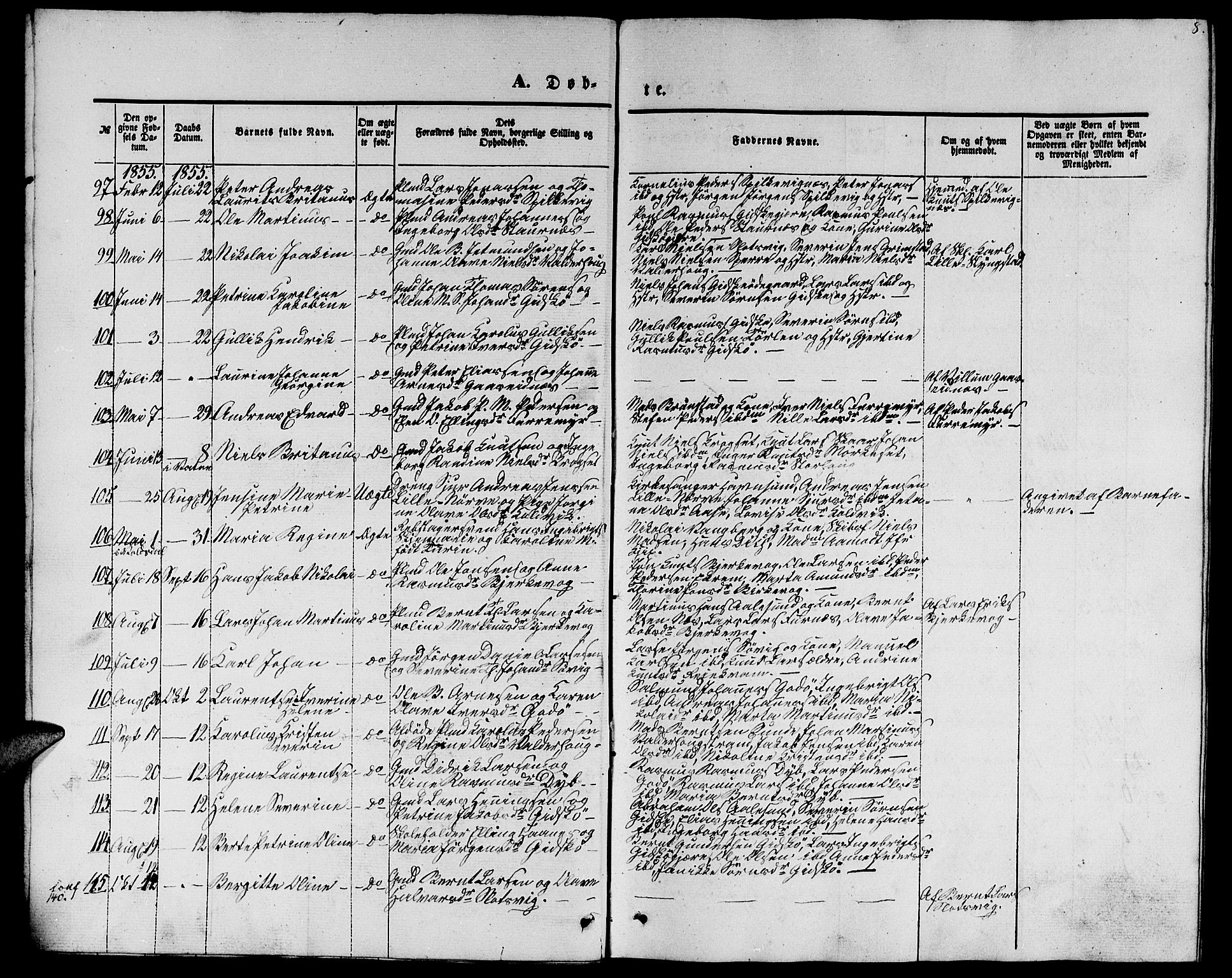 Ministerialprotokoller, klokkerbøker og fødselsregistre - Møre og Romsdal, AV/SAT-A-1454/528/L0427: Parish register (copy) no. 528C08, 1855-1864, p. 8