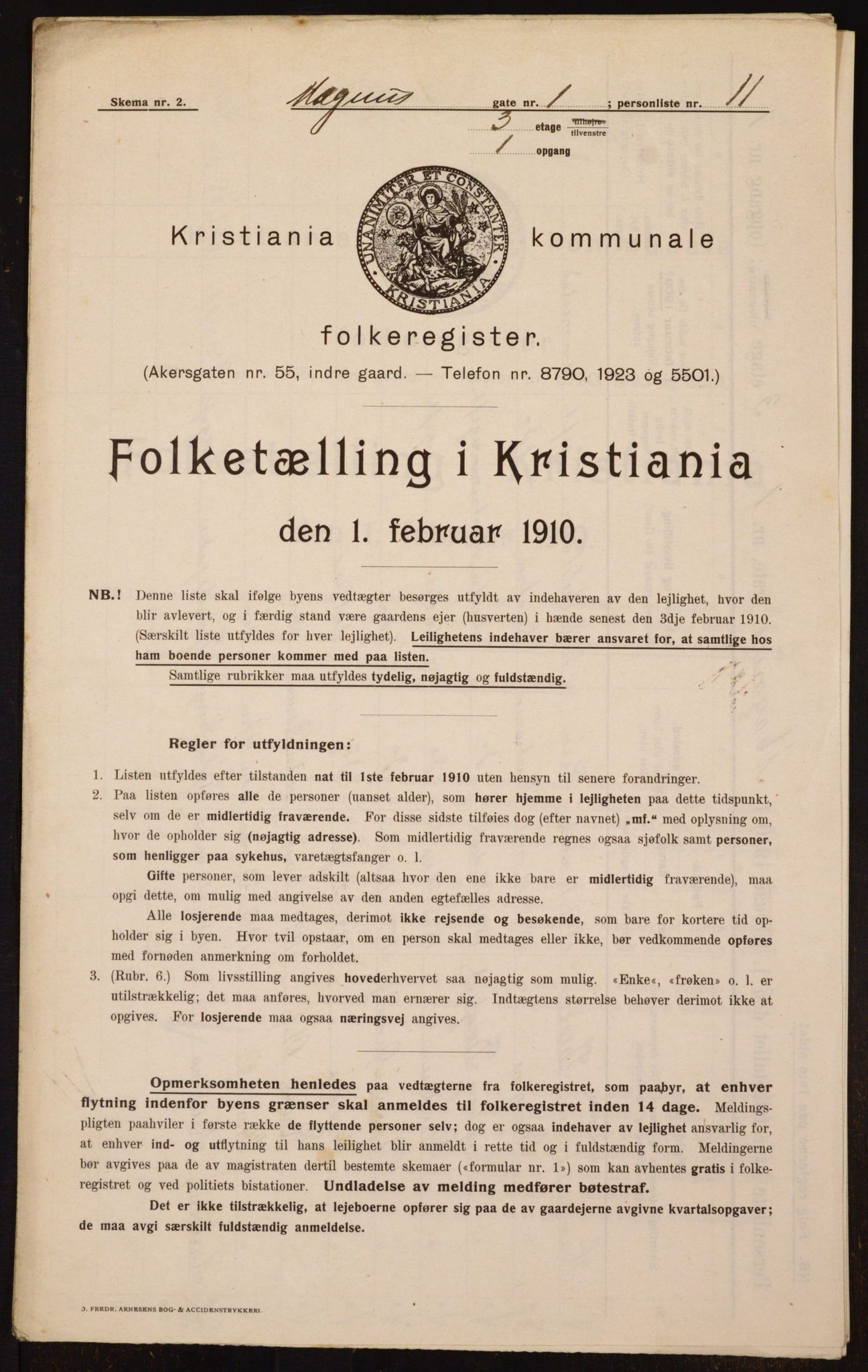 OBA, Municipal Census 1910 for Kristiania, 1910, p. 57209