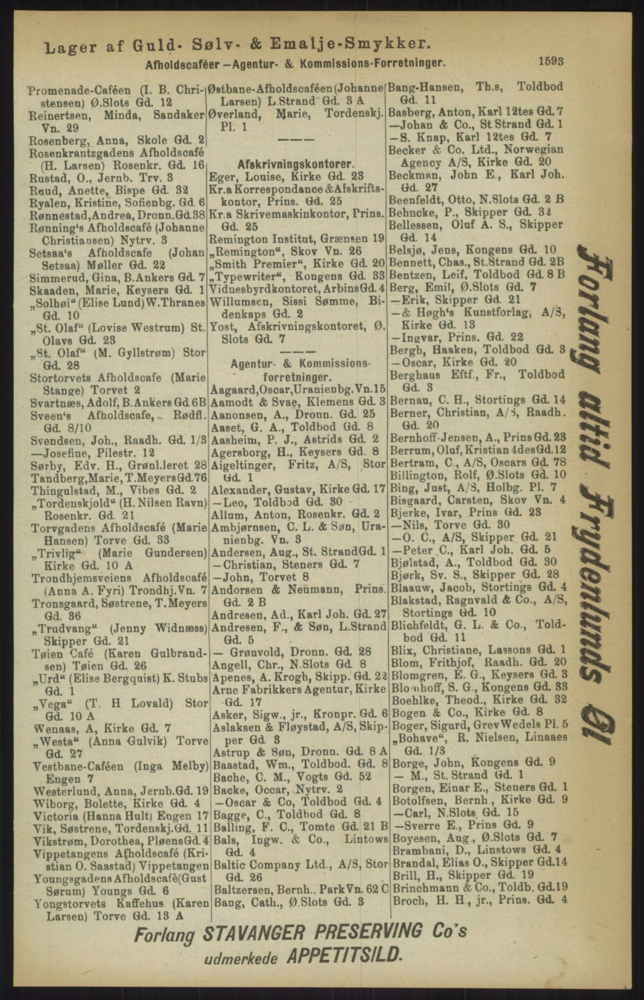 Kristiania/Oslo adressebok, PUBL/-, 1911, p. 1593