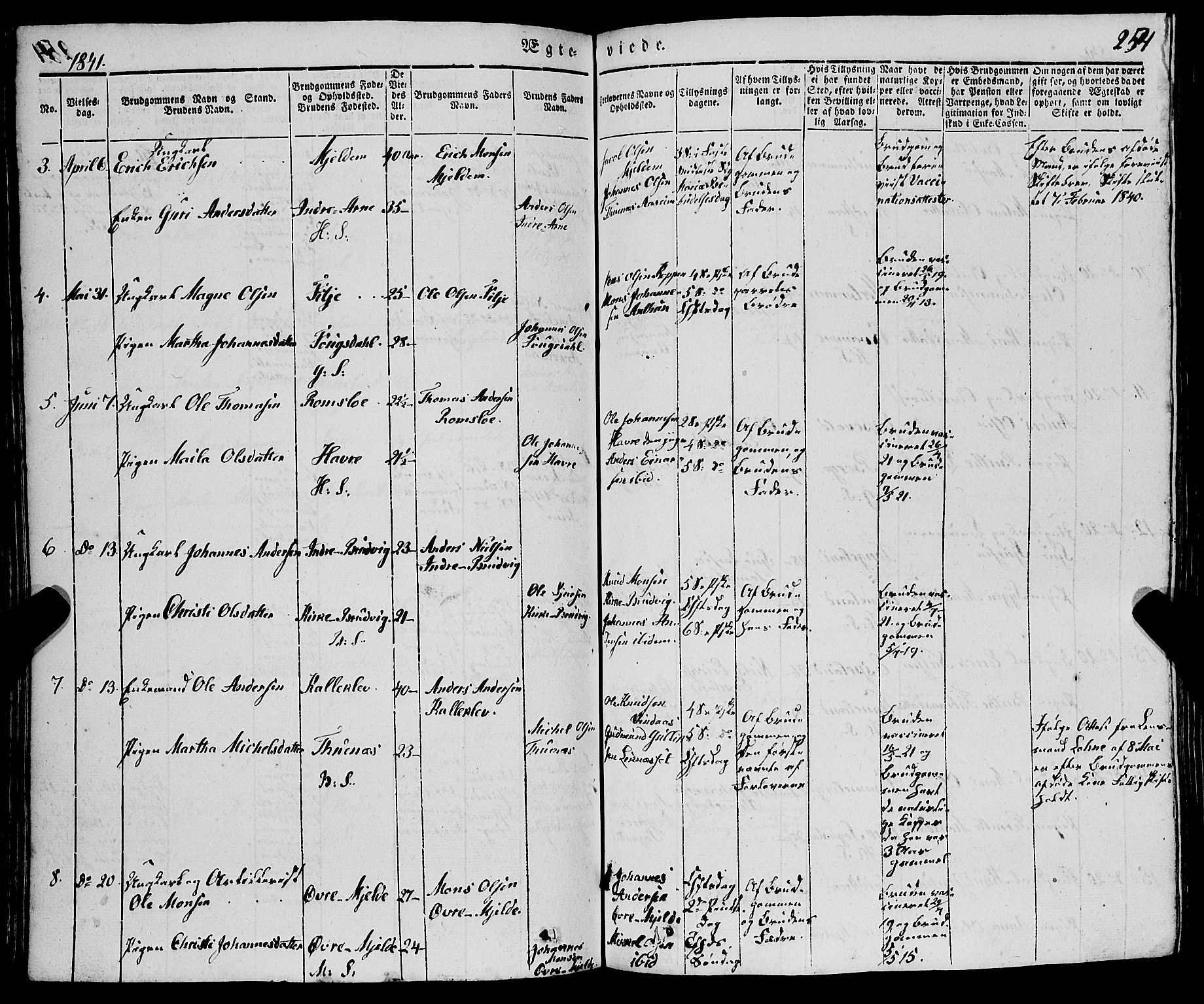 Haus sokneprestembete, SAB/A-75601/H/Haa: Parish register (official) no. A 15, 1838-1847, p. 254