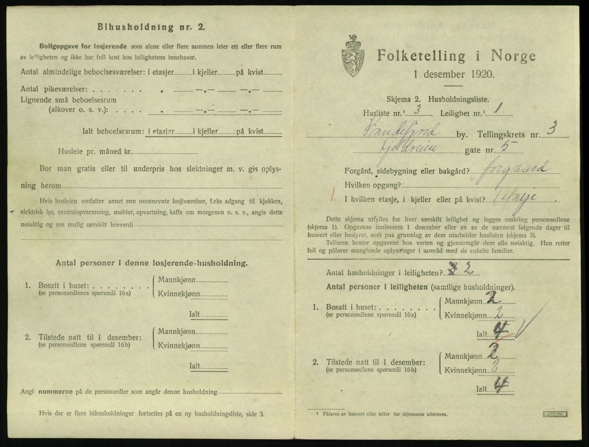 SAKO, 1920 census for Sandefjord, 1920, p. 1906