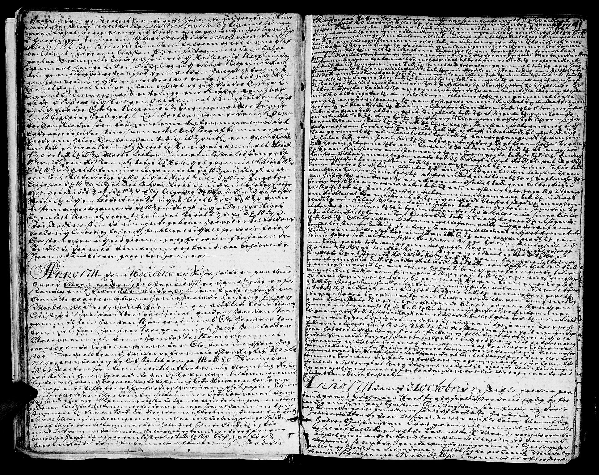 Nedre Romerike sorenskriveri, AV/SAO-A-10469/H/Hd/Hda/L0003: Skifteprotokoll, 1711-1721, p. 10b-11a