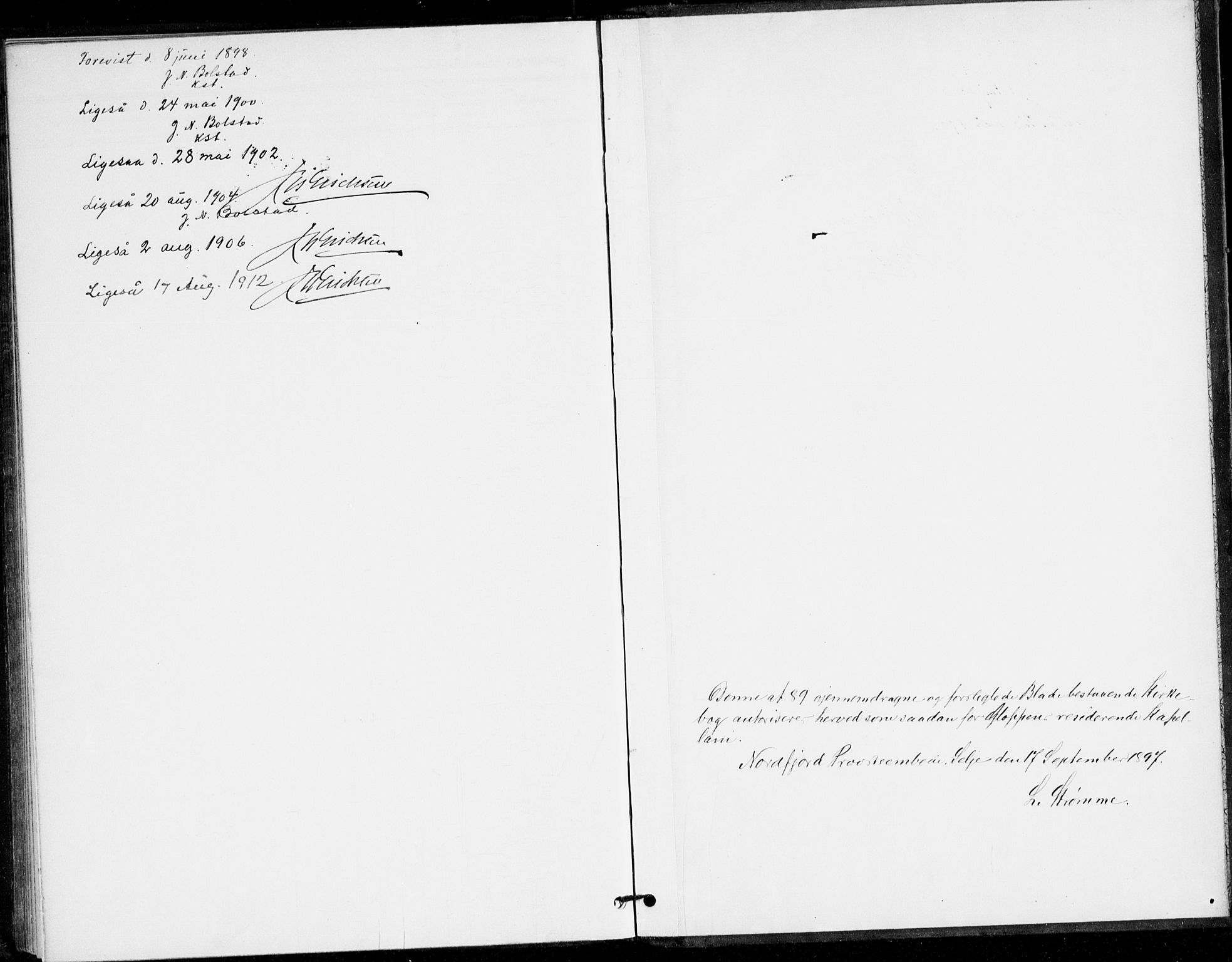 Gloppen sokneprestembete, SAB/A-80101/H/Hac/L0003: Curate's parish register no. A 3, 1897-1909