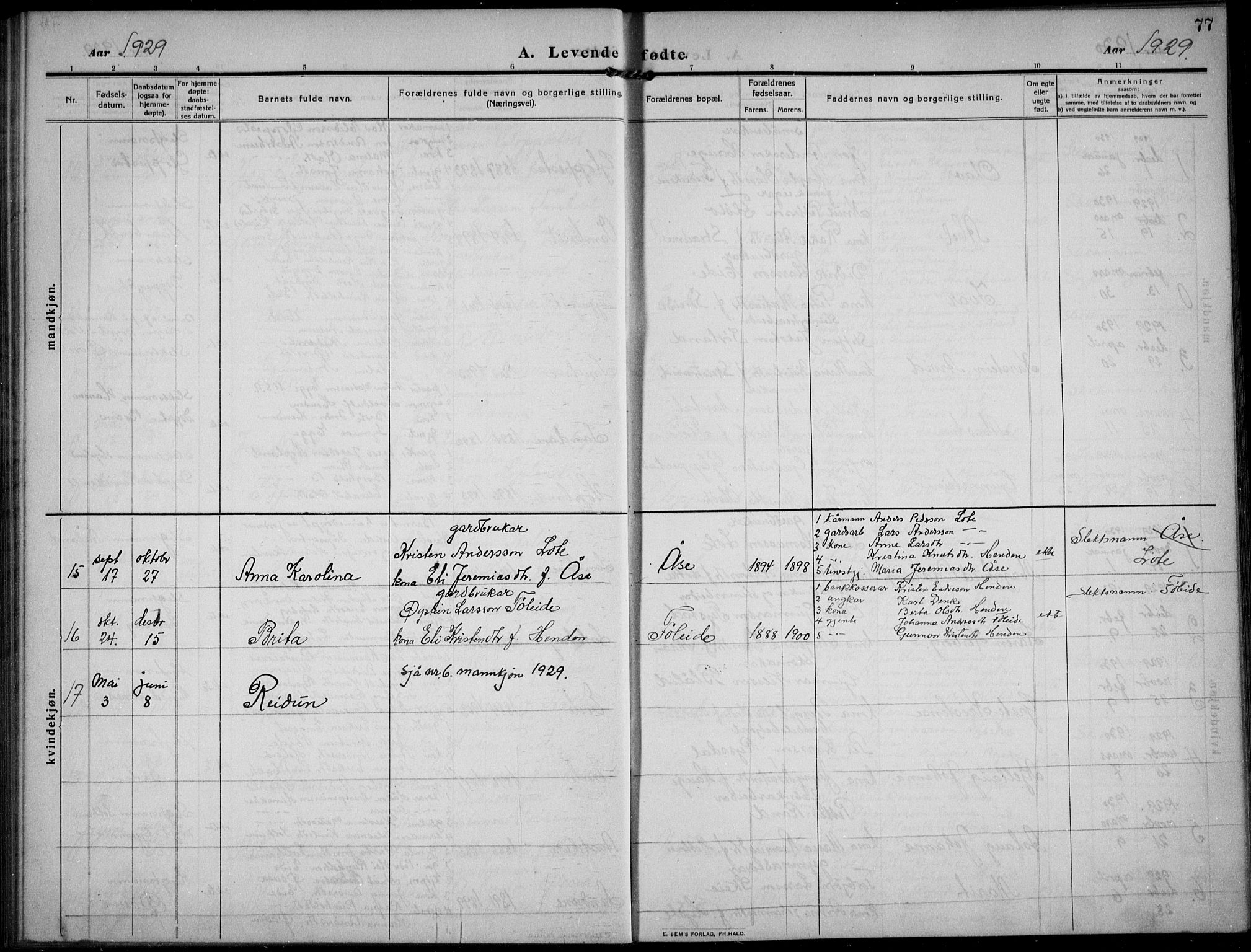 Gloppen sokneprestembete, AV/SAB-A-80101/H/Hab/Habb/L0003: Parish register (copy) no. B 3, 1910-1933, p. 77