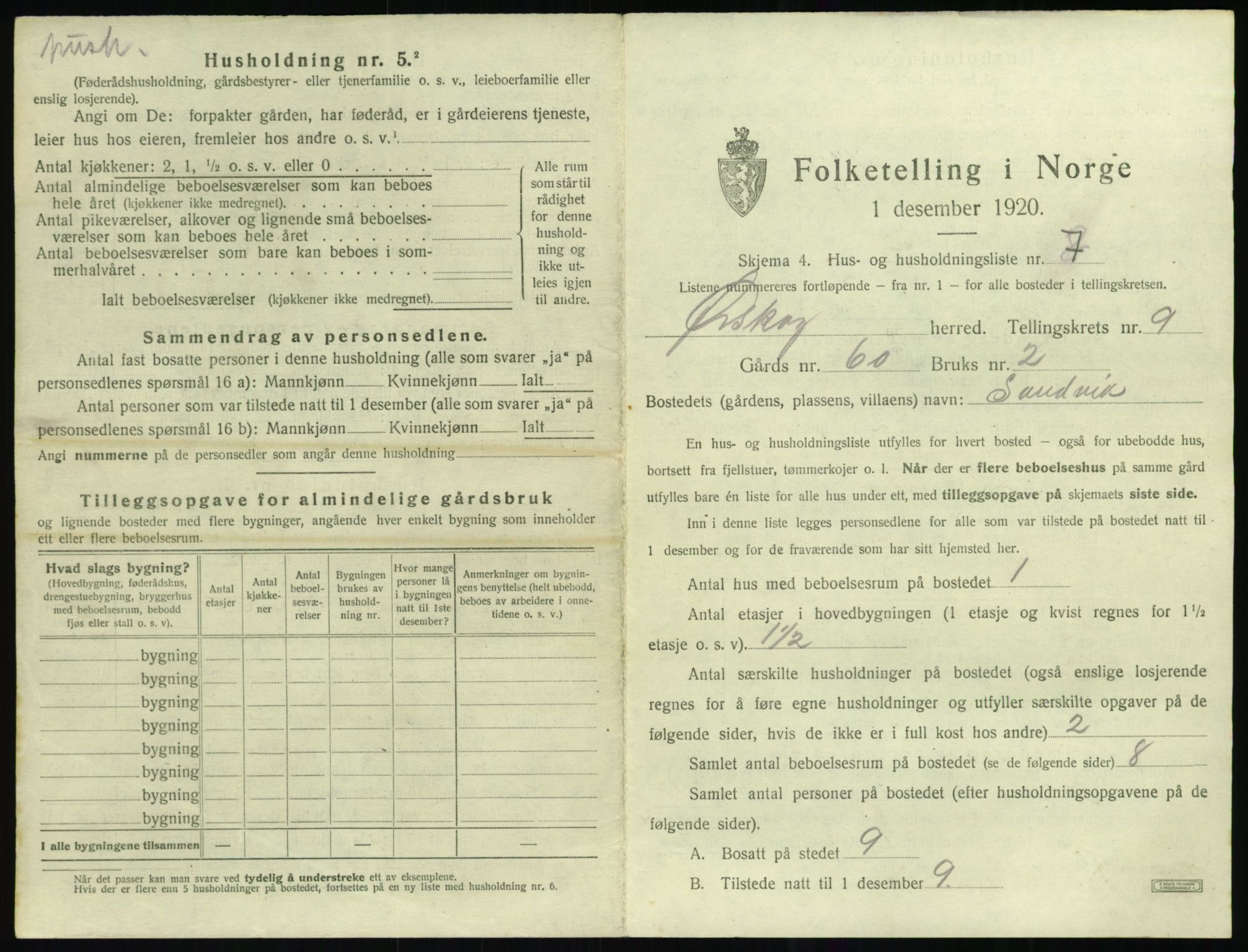 SAT, 1920 census for Ørskog, 1920, p. 724