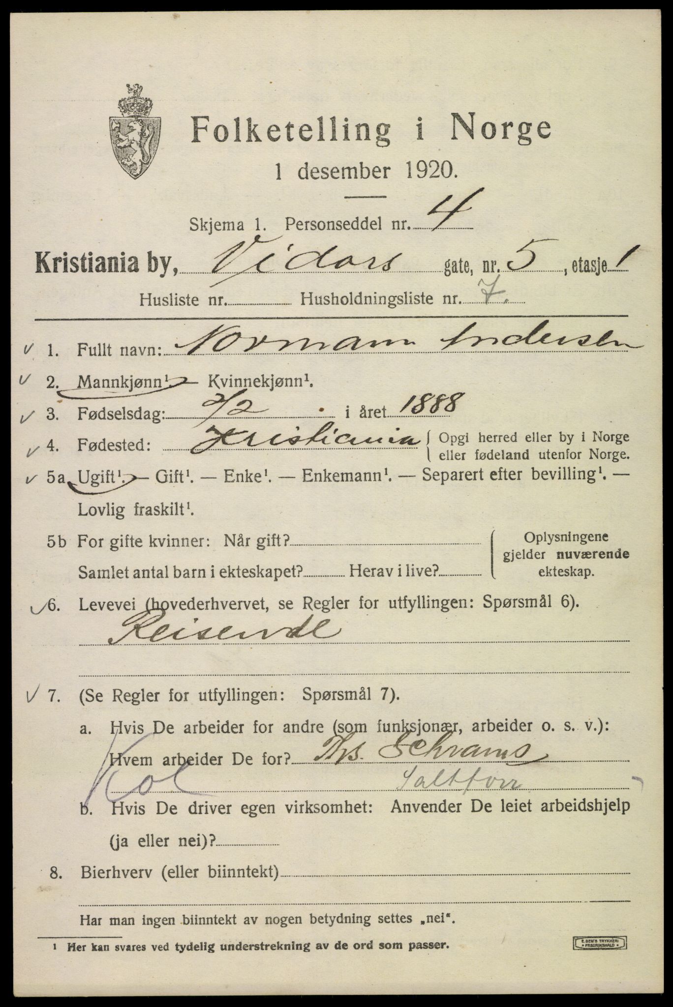 SAO, 1920 census for Kristiania, 1920, p. 636387