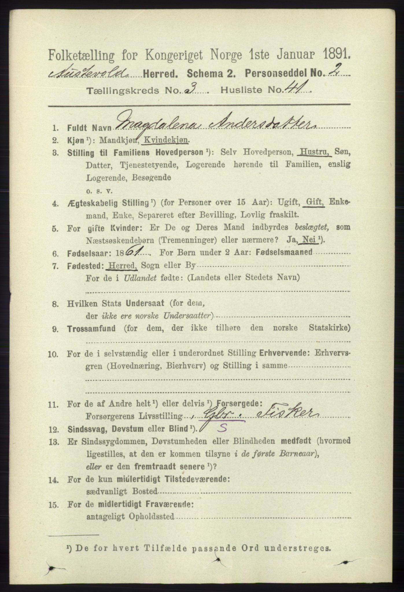 RA, 1891 census for 1244 Austevoll, 1891, p. 1237