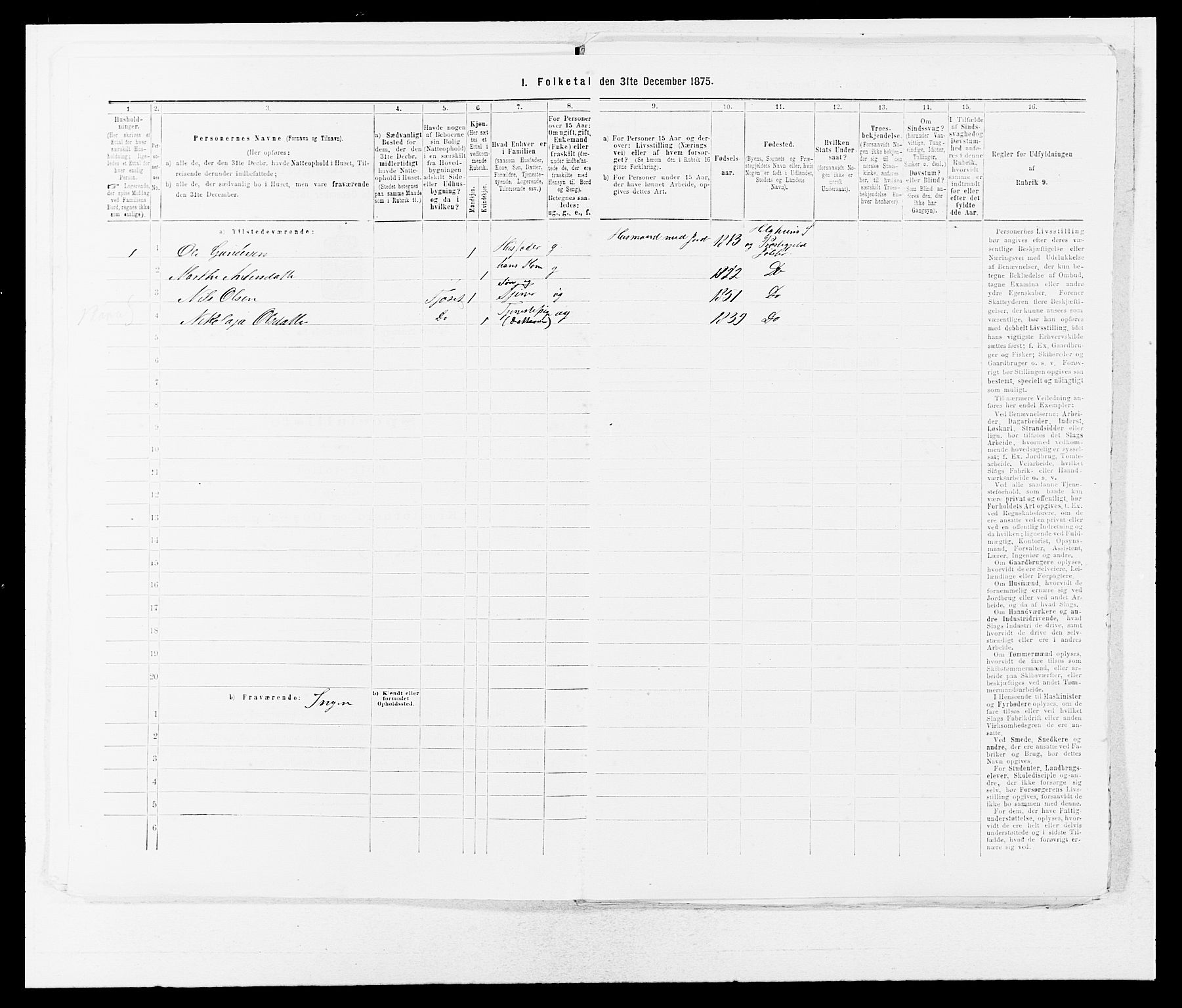 SAB, 1875 census for 1431P Jølster, 1875, p. 142