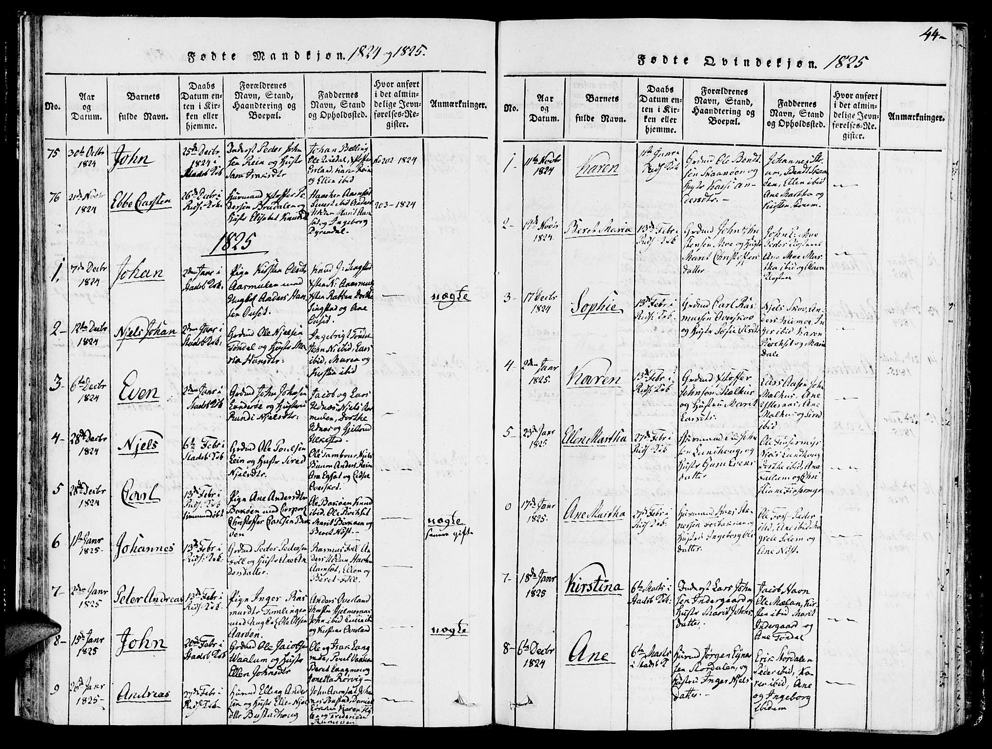Ministerialprotokoller, klokkerbøker og fødselsregistre - Sør-Trøndelag, SAT/A-1456/646/L0608: Parish register (official) no. 646A06, 1816-1825, p. 44