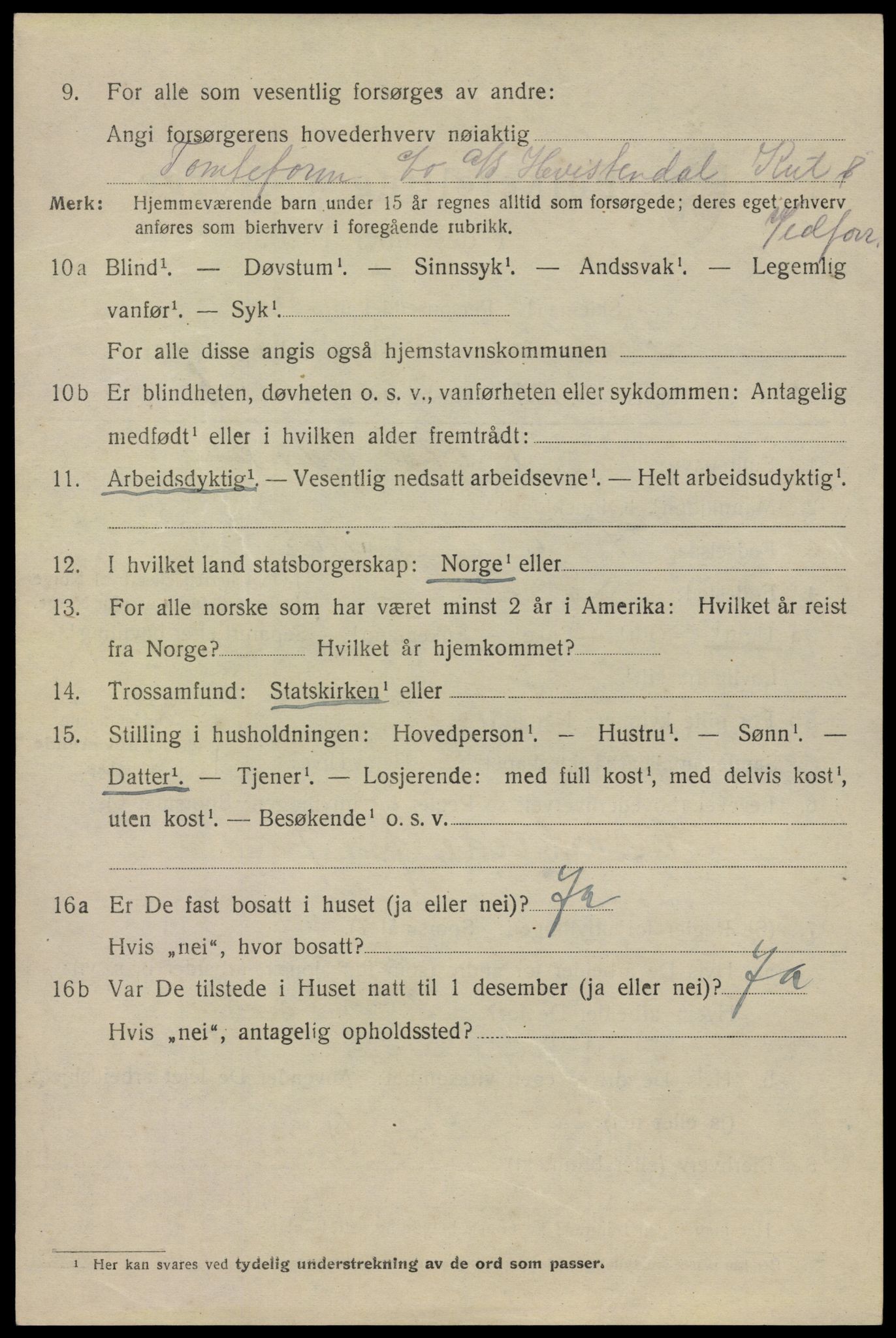 SAO, 1920 census for Drøbak, 1920, p. 5236