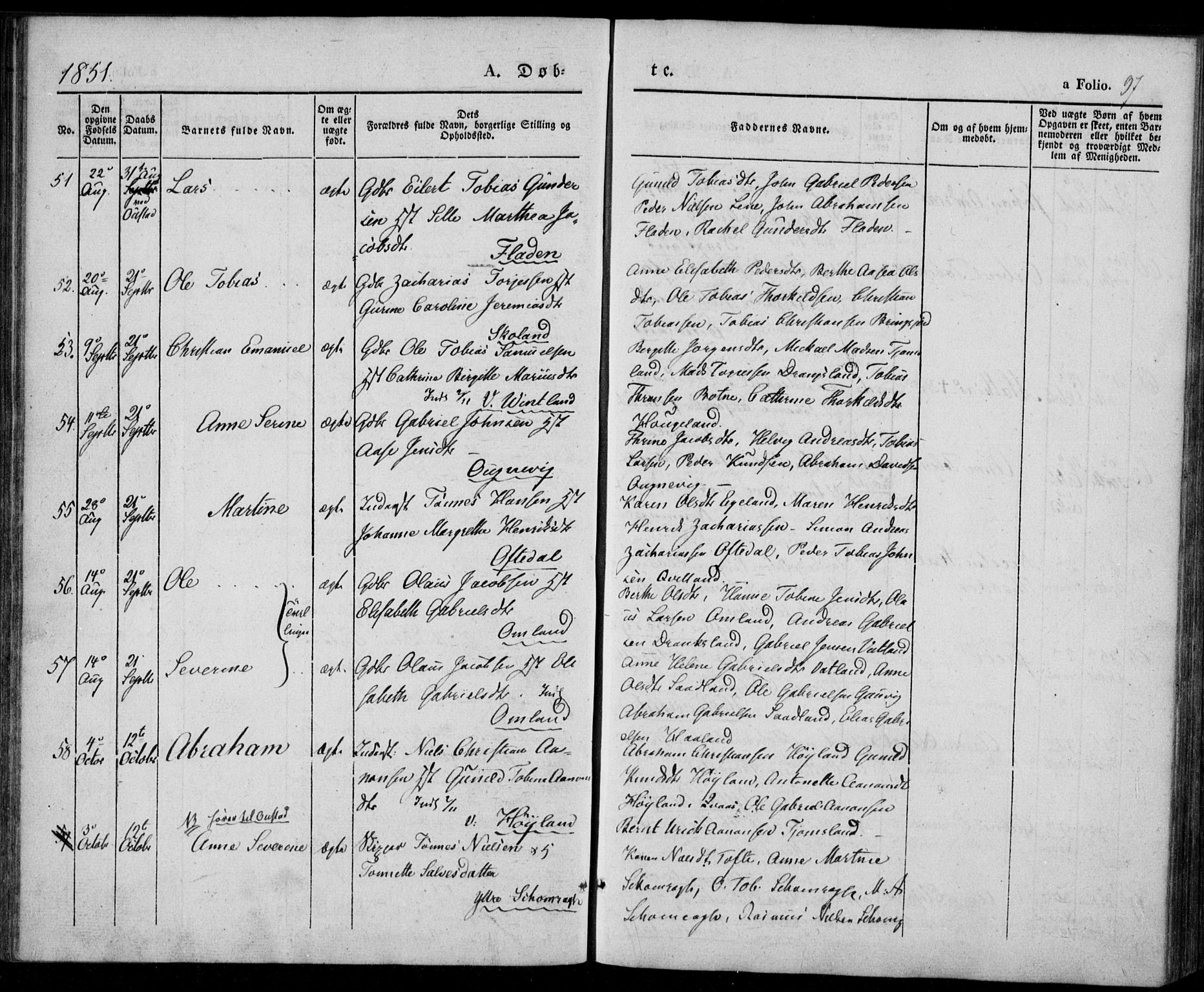 Lyngdal sokneprestkontor, AV/SAK-1111-0029/F/Fa/Fac/L0008: Parish register (official) no. A 8, 1837-1852, p. 97